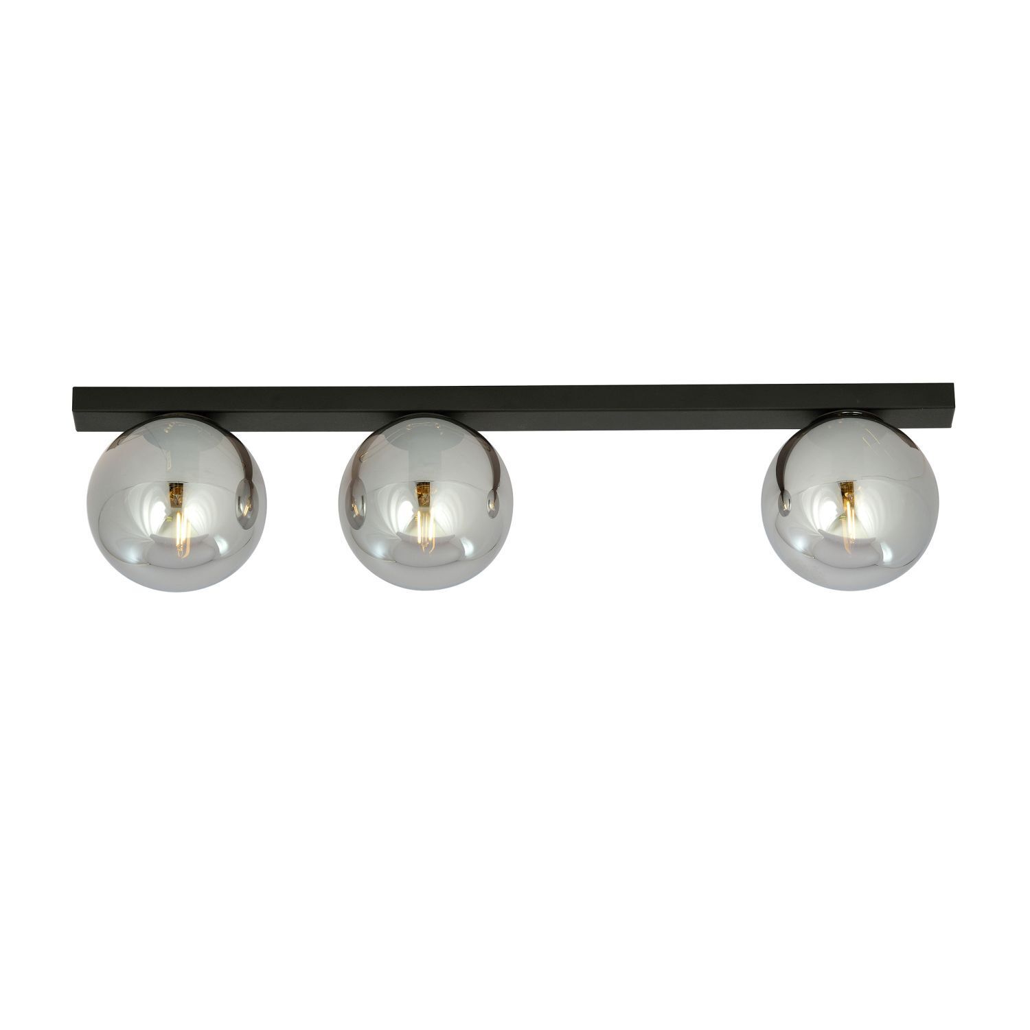 Deckenlampe 3-flammig 70 cm Rauchglas Metall E14 IRENE