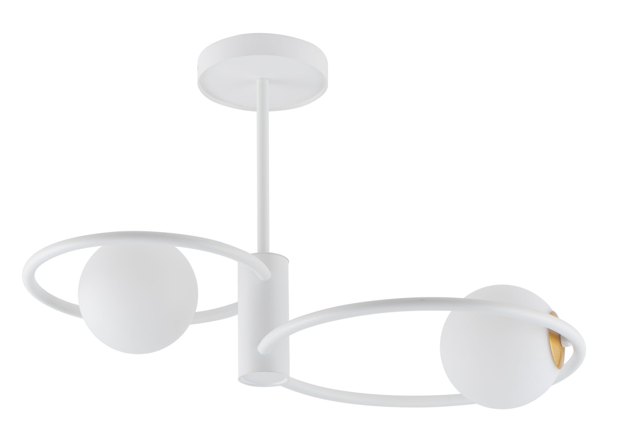 Weiße Deckenleuchte Modern Kugelschirm Glas Metall G9
