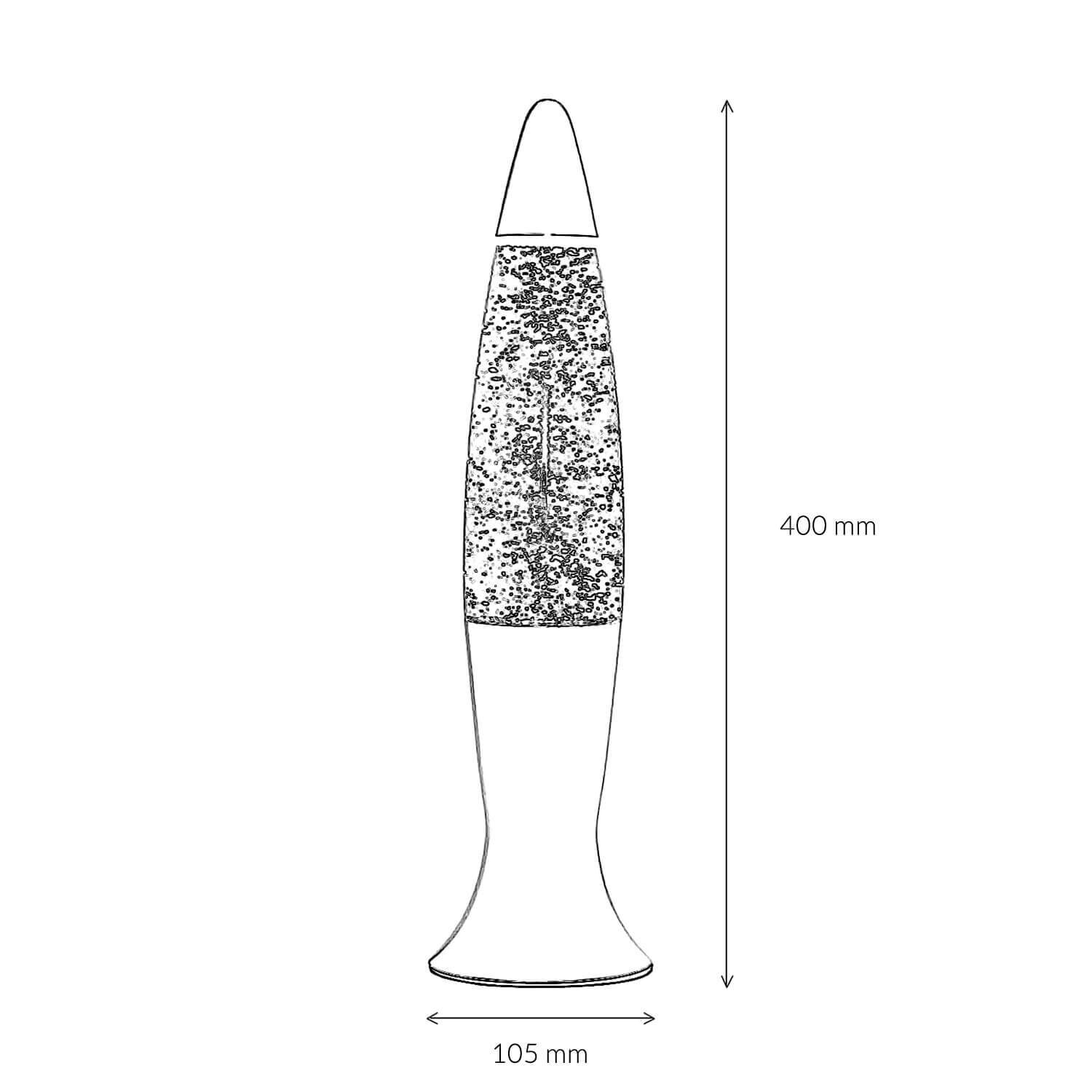 Lavalmpe Lila Glitter Schwarz 40 cm hoch G9 ROXY Töpferei, Krug, Vase, Lampe