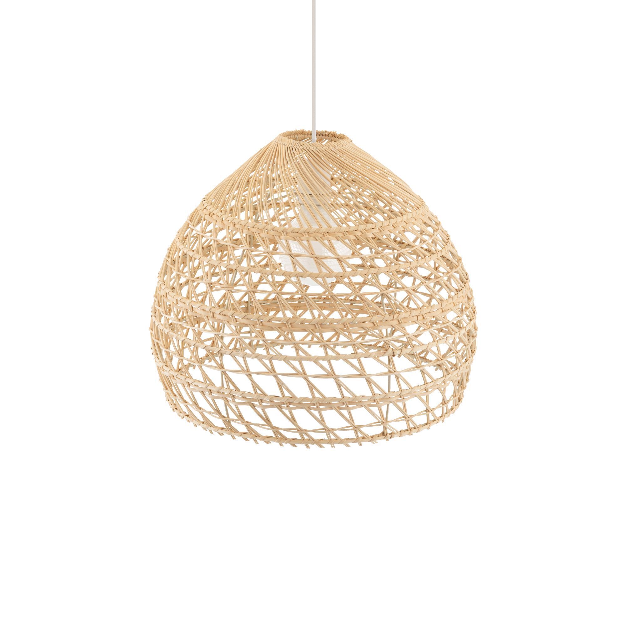 Pendelampe, Korblampe, Rattan, geflochten, Hängelampe