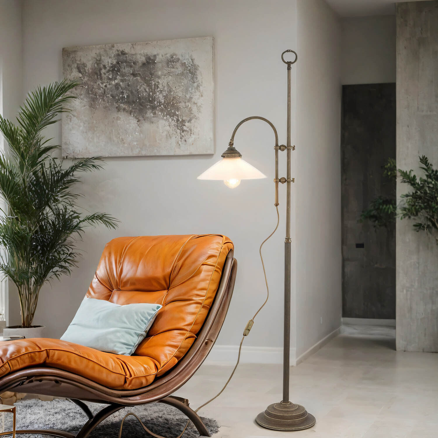 Rustikale Stehleuchte Standlampe E27 Fiordo Lampe, Mobiliar, Stehlampe