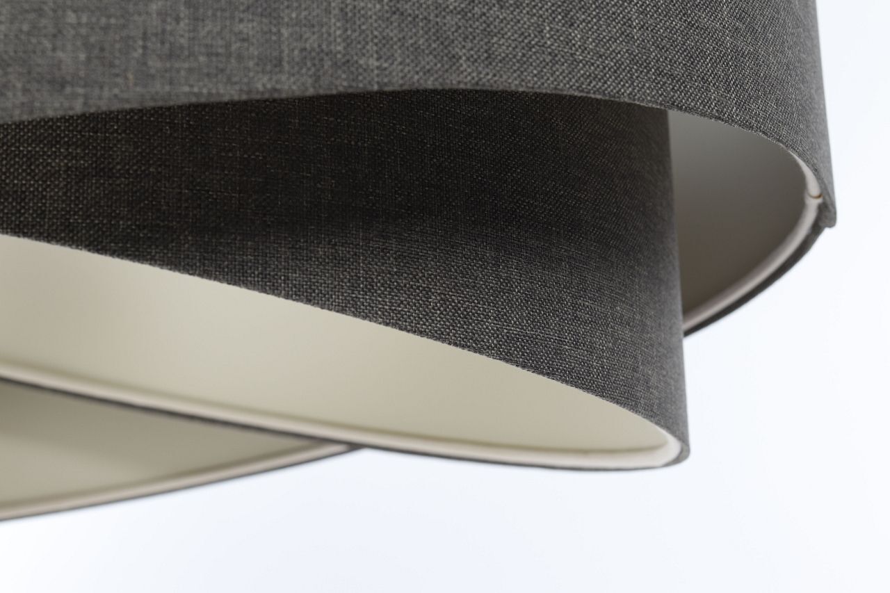 Pendelleuchte Stoff E27 Ø 45 cm rund Grau Modern INGRAM