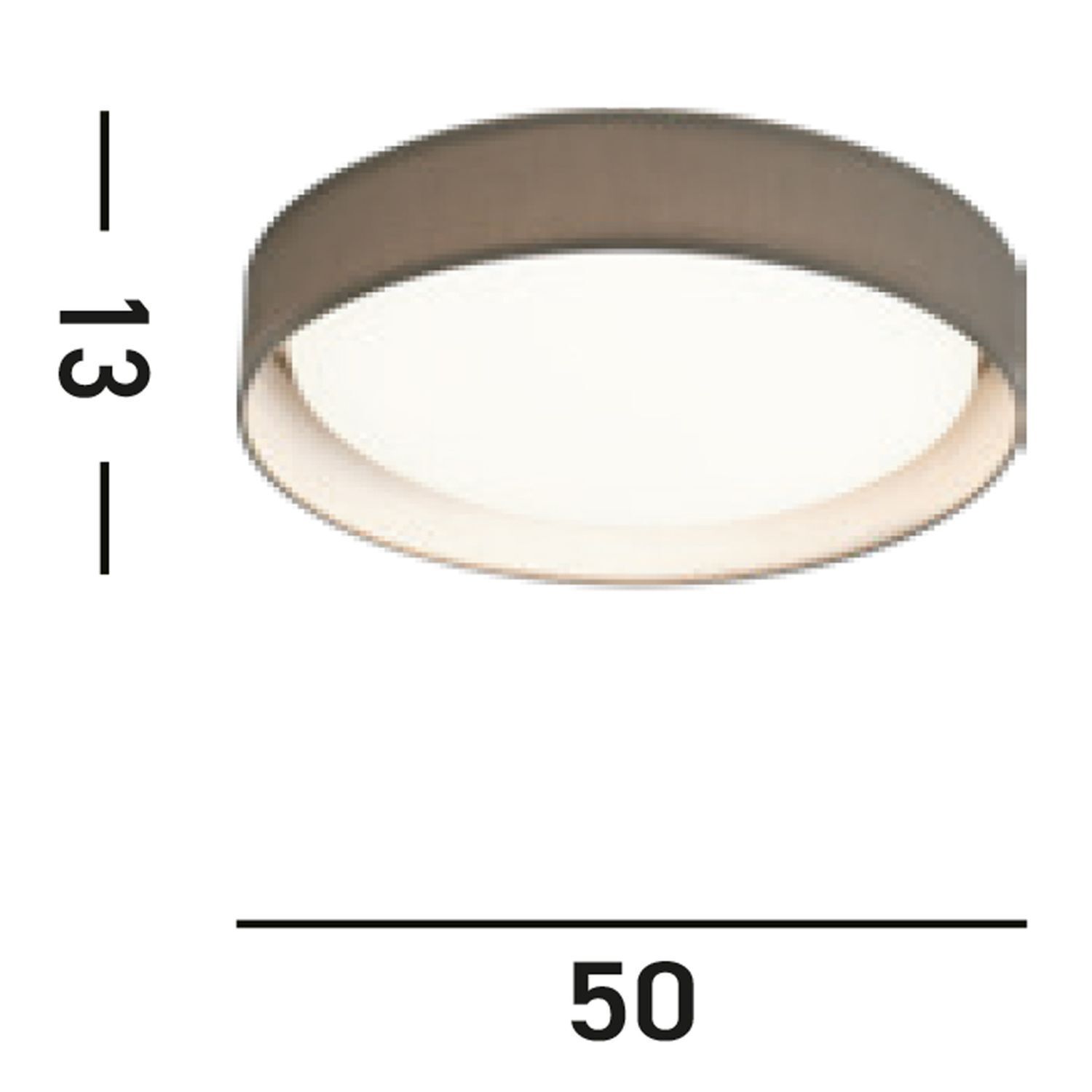 LED Deckenleuchte blendarm Ø50 cm rund Stoff 1652 lm