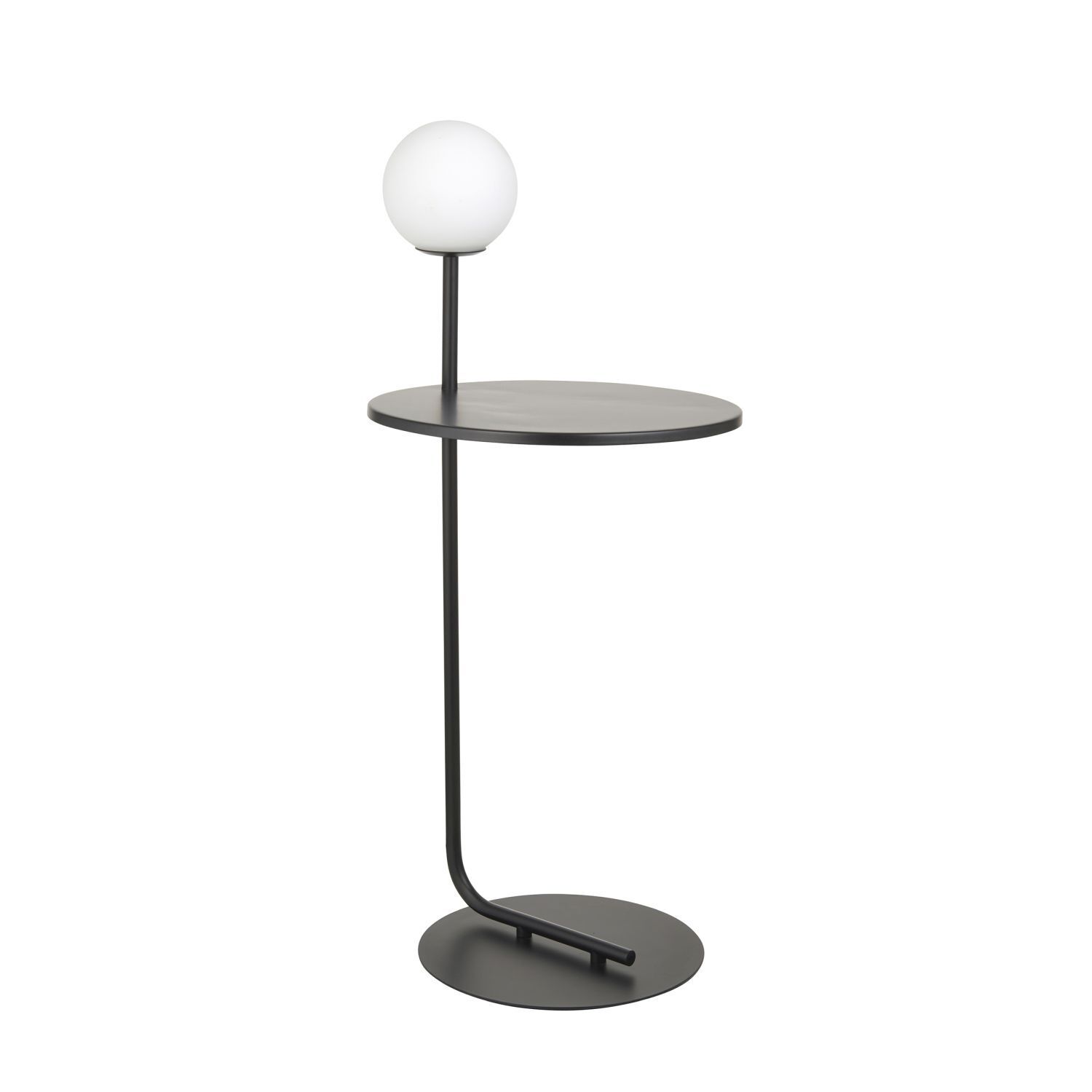 Bodenlampe mit Ablage Metall Glas 81 cm Schwarz Weiß G9