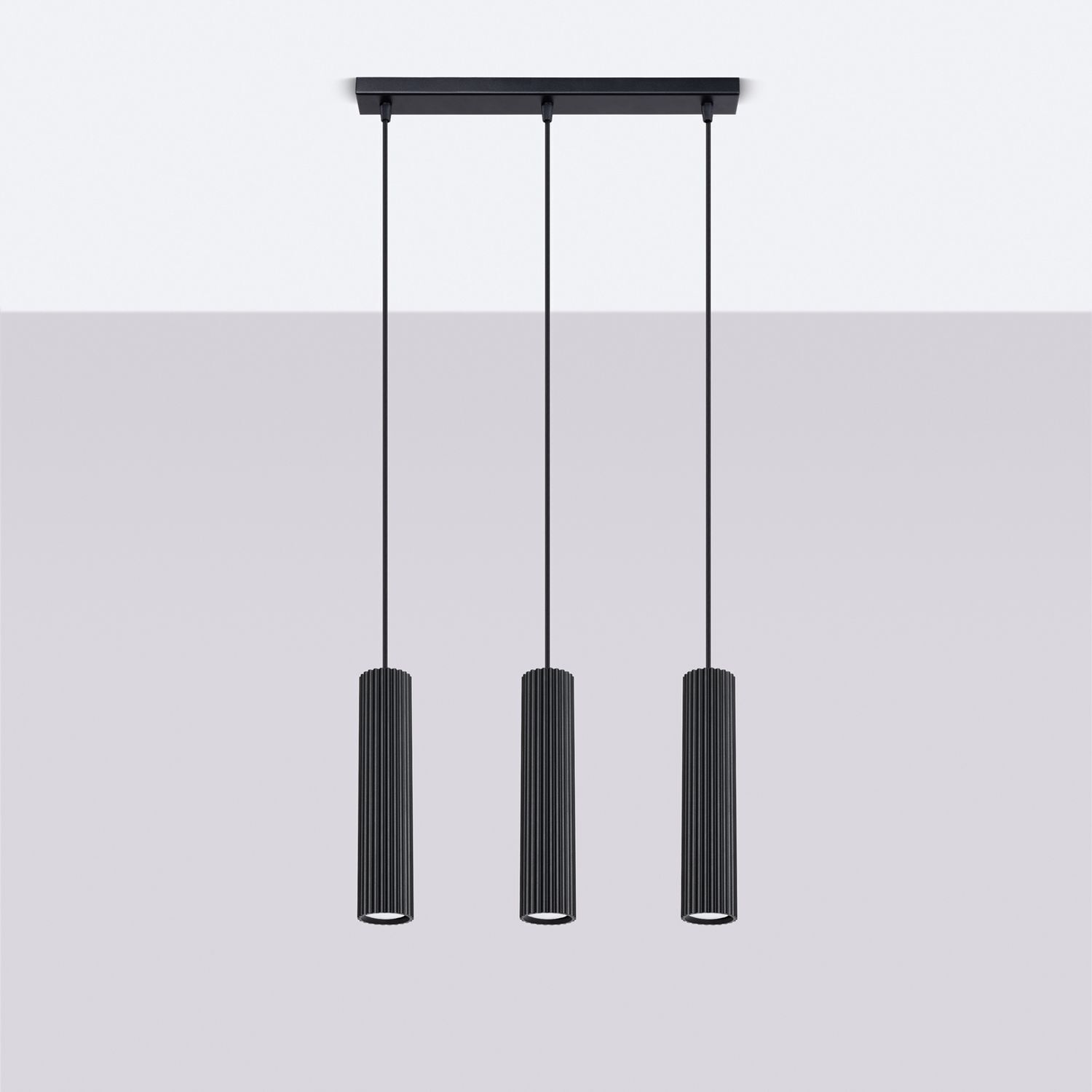 Pendelleuchte 3-flammig GU10 B: 45 cm Schwarz Modern BERTA