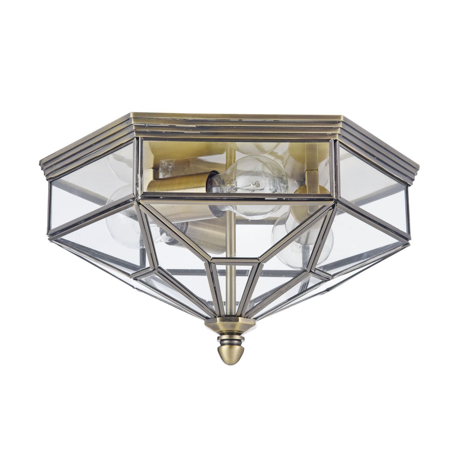 Deckenleuchte Metall Glas IP43 in Bronze E27 3-flammig