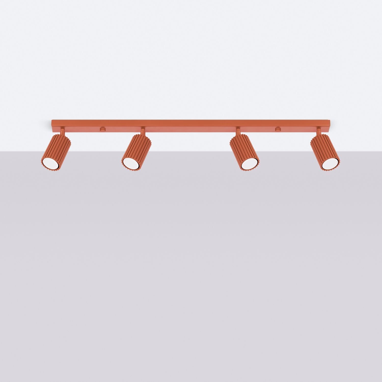 Deckenstrahler 4-flammig 81 cm lang schwenkbar GU10 Rot