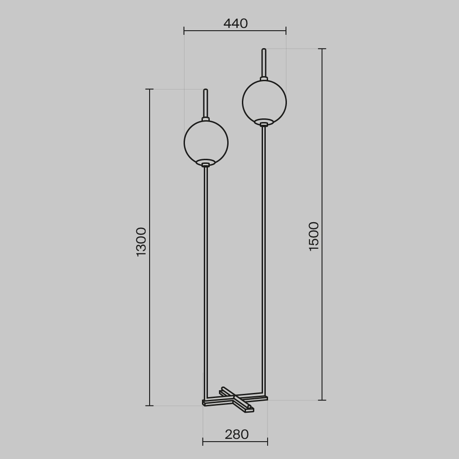 LED Stehleuchte Metall Glas 150 cm hoch in Messing Weiß