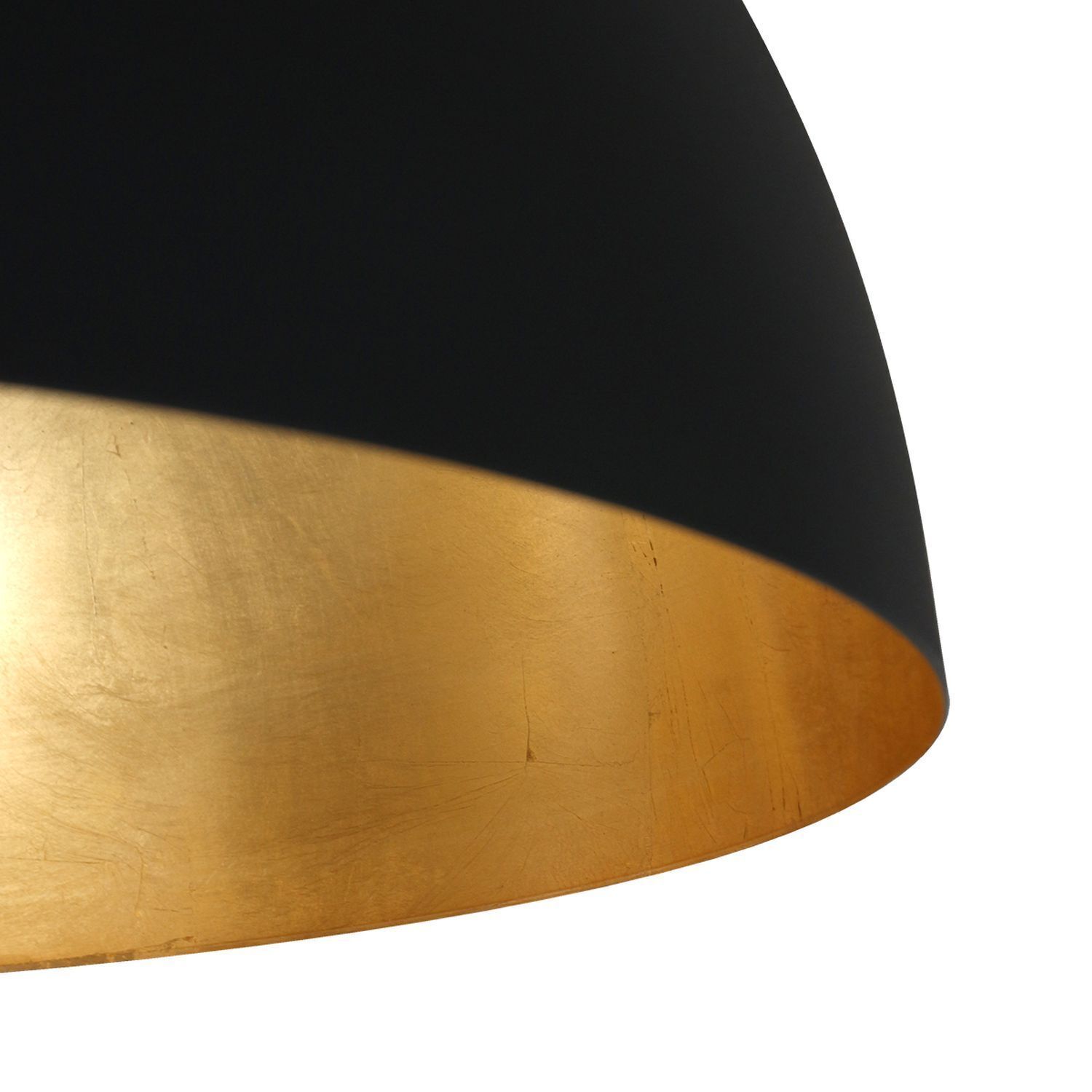 Runde Hängelampe Metall in Schwarz Gold 50 cm Modern