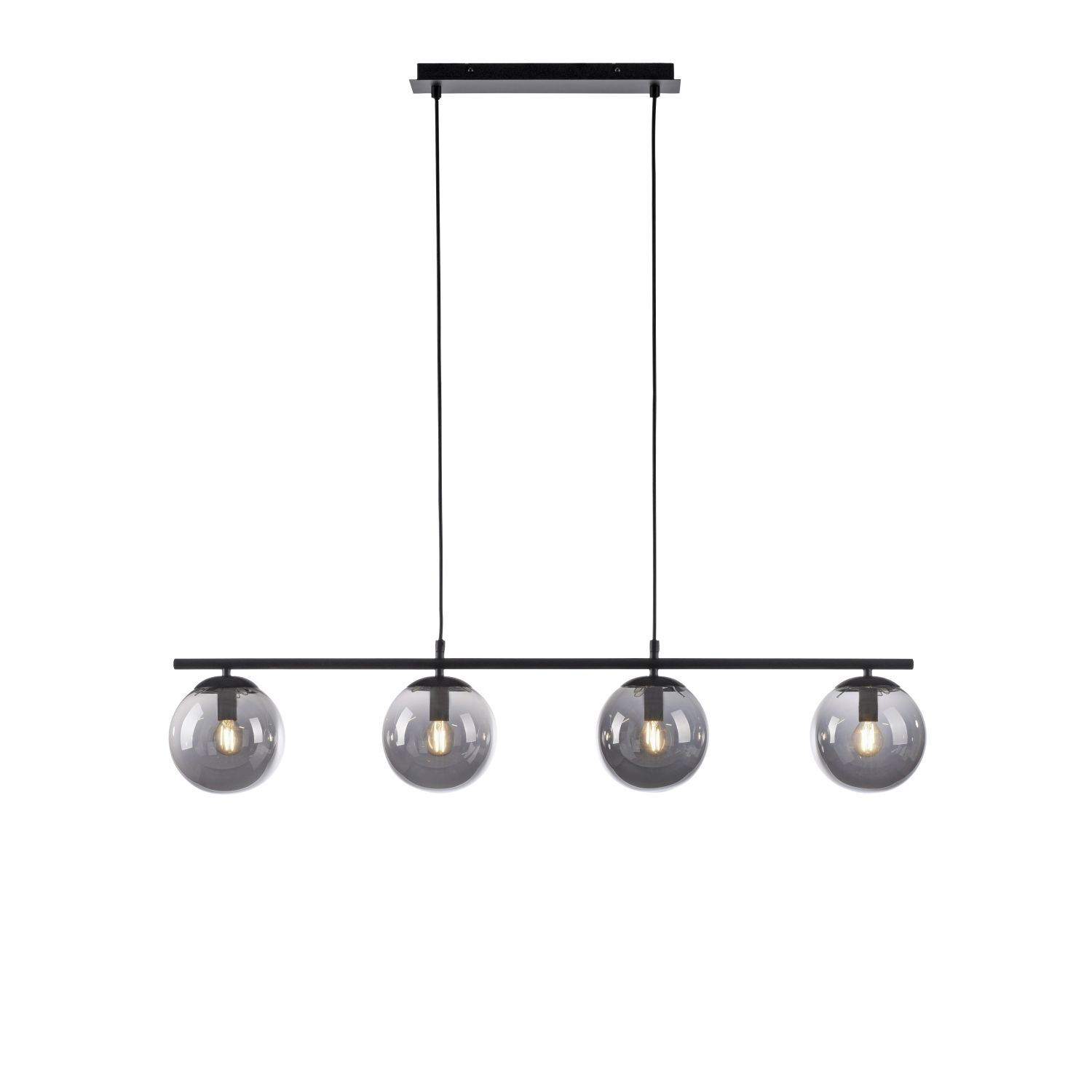 Längliche Pendelleuchte Rauchglas 100 cm E14 wohnlich