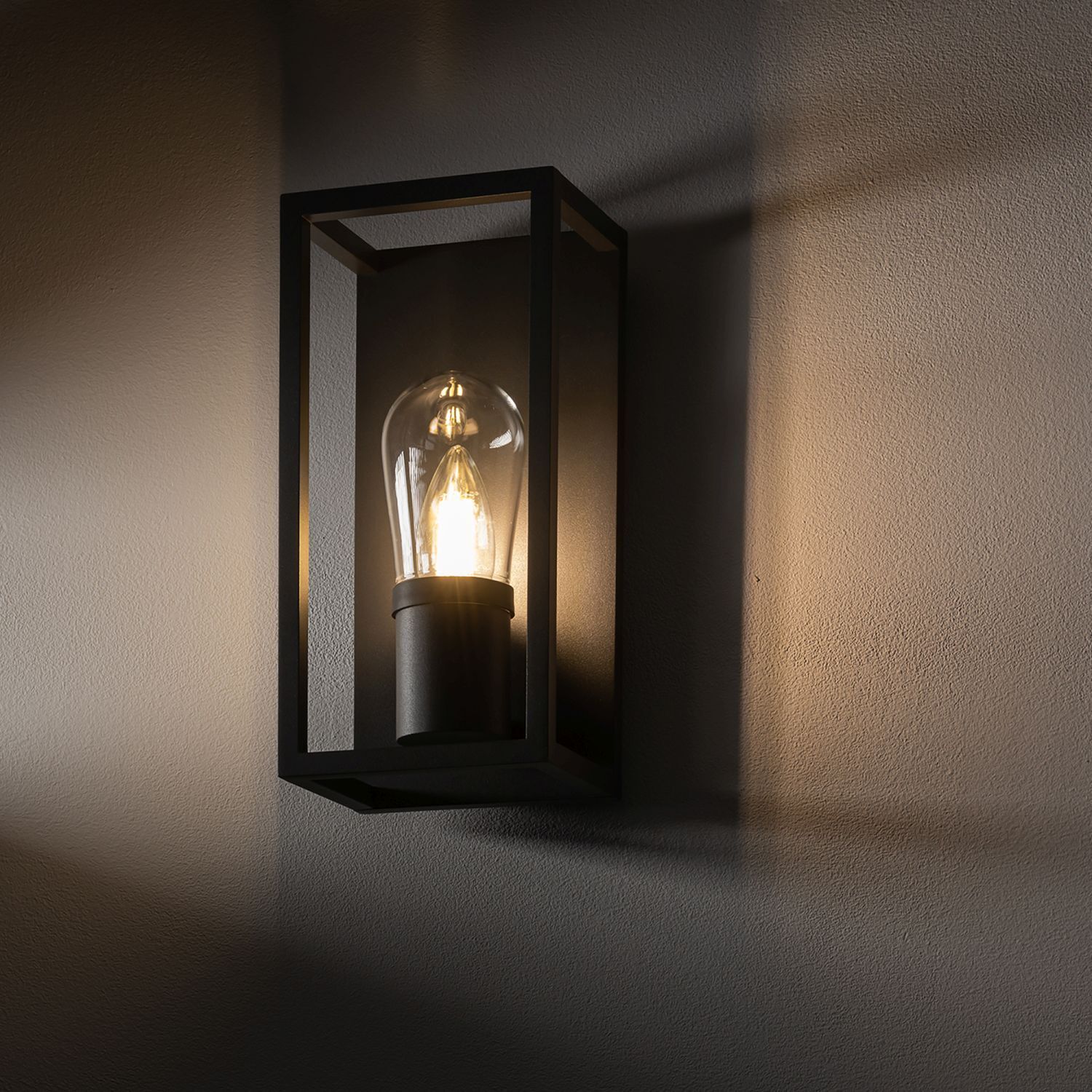 Außenwandleuchte Grau IP54 E14 Glas Aluminium Modern