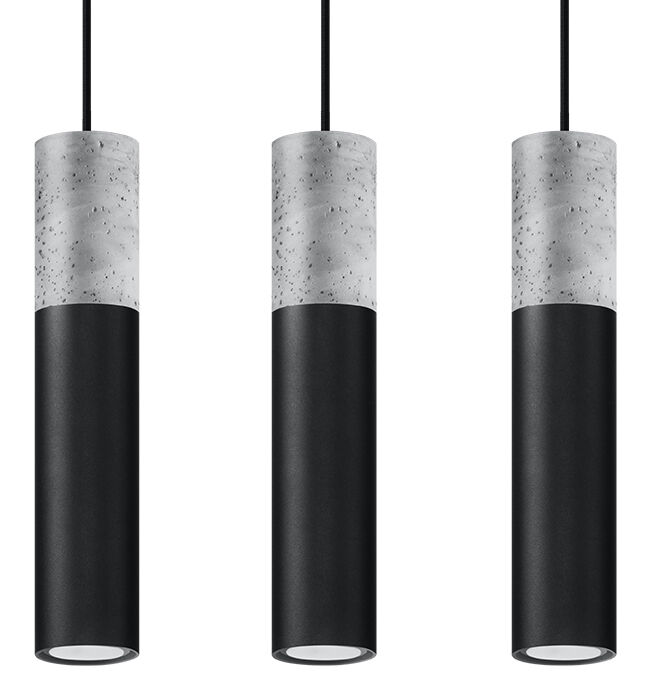 Moderne Pendelleuchte Metall Beton 3-flammig GU10
