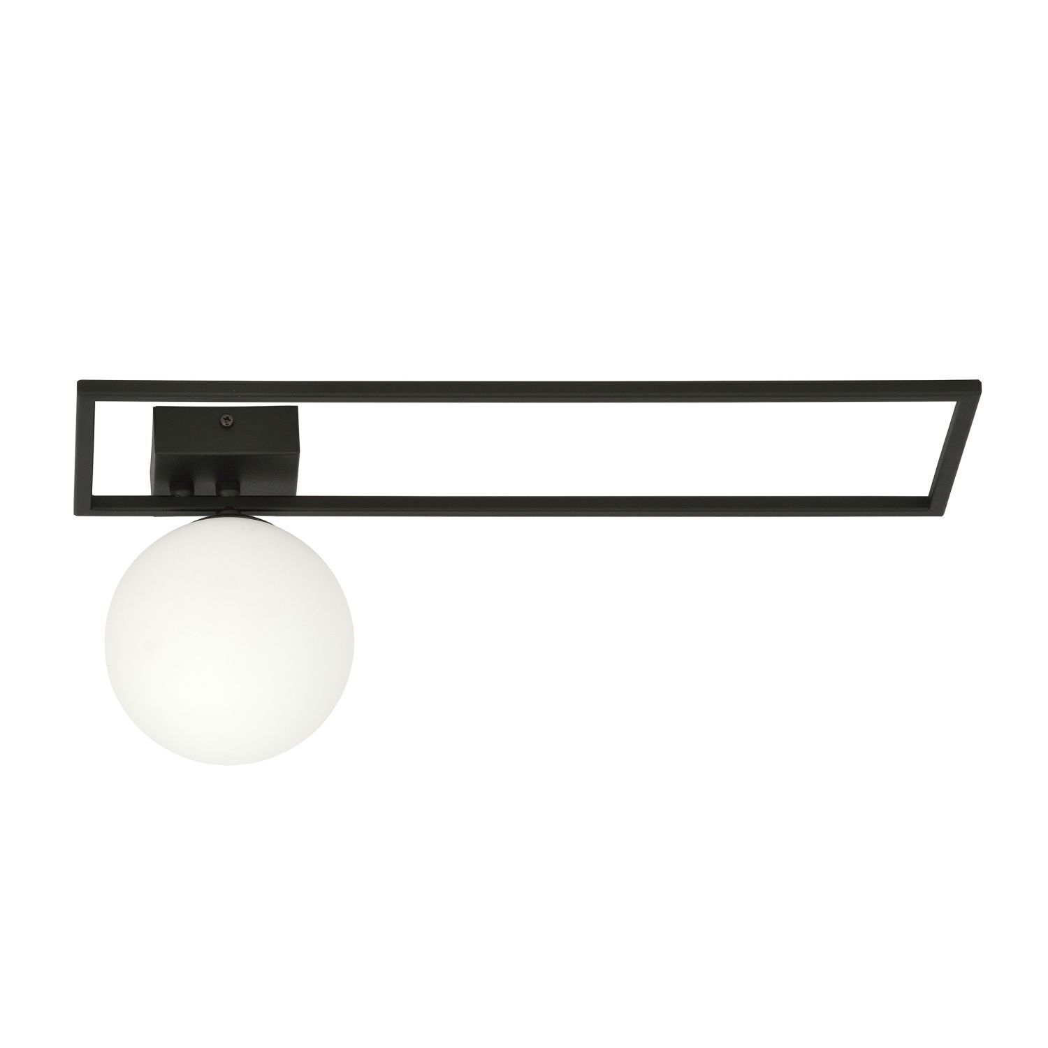 Deckenleuchte Metall Glas L: 50 cm Schwarz Weiß E14 Modern