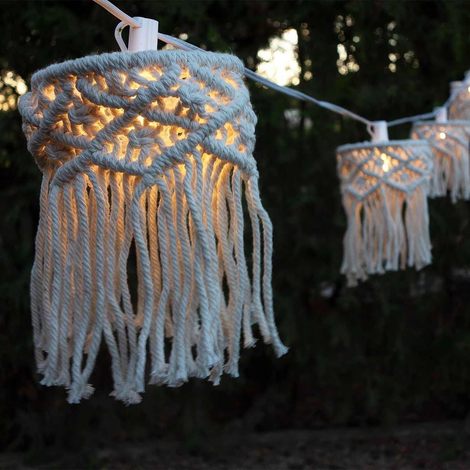 LED Solarlichterkette 5m lang 2700 K warmweiß IP44 Weiß Kunst, Kunsthandwerk, Lampe, Kronleuchter