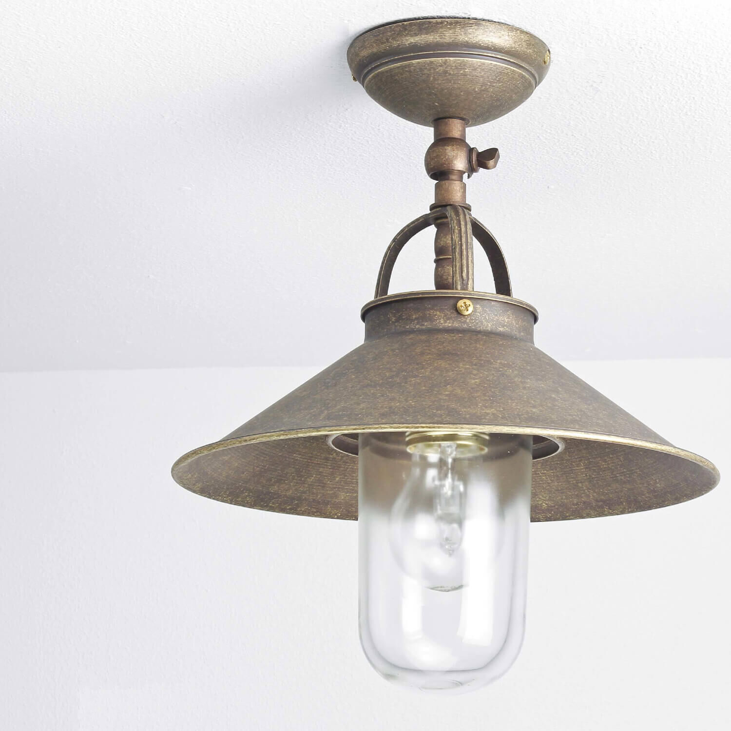 Außenleuchte in Bronze Antik aus Messing Glas Leuchte, Deckenleuchte, Bronze, Deckenventilator, Lampe