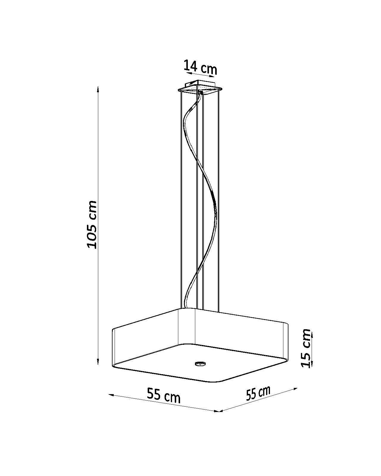 Hängelampe Schwarz blendarm B: 55 cm Stoff Glas