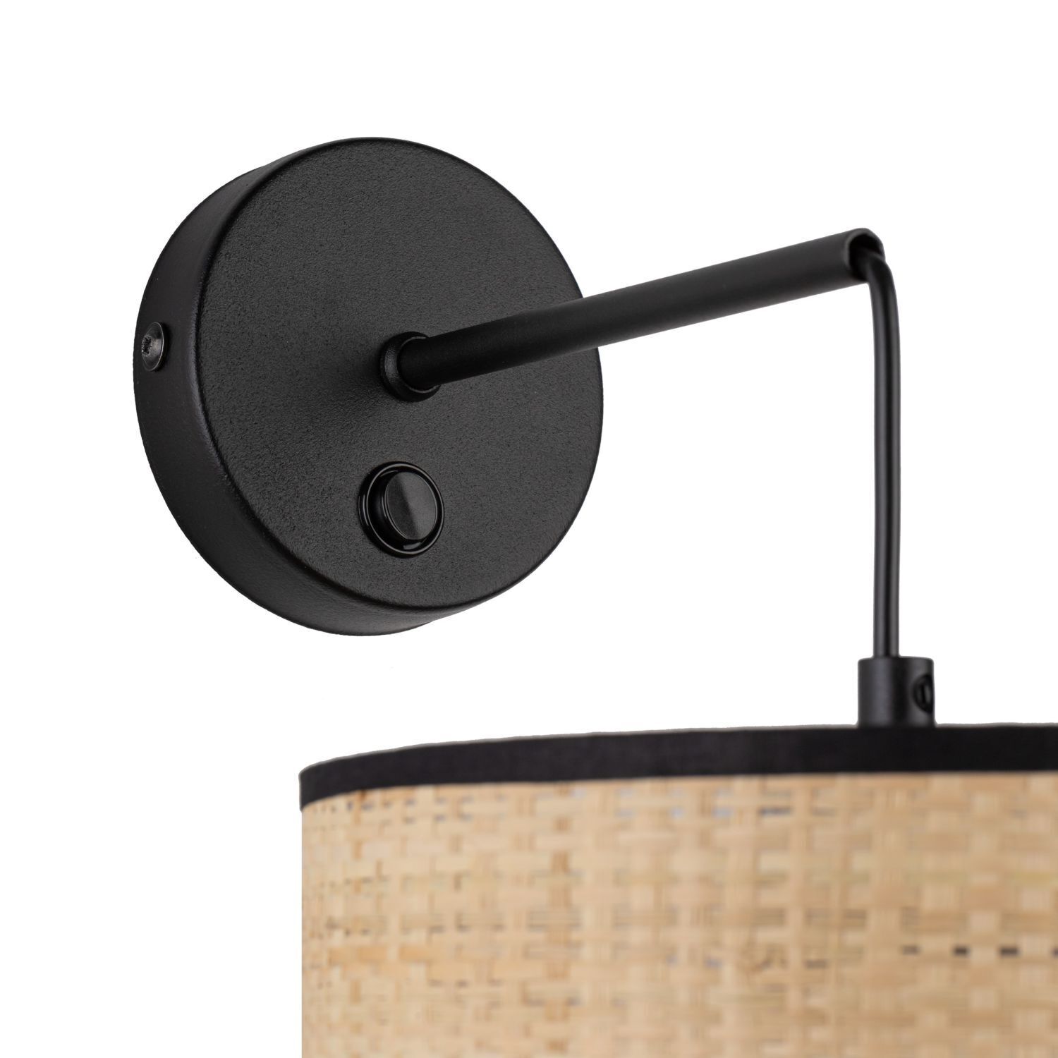 Wandlampe Modern Boho Korbschirm Metall E27 wohnlich Lampe