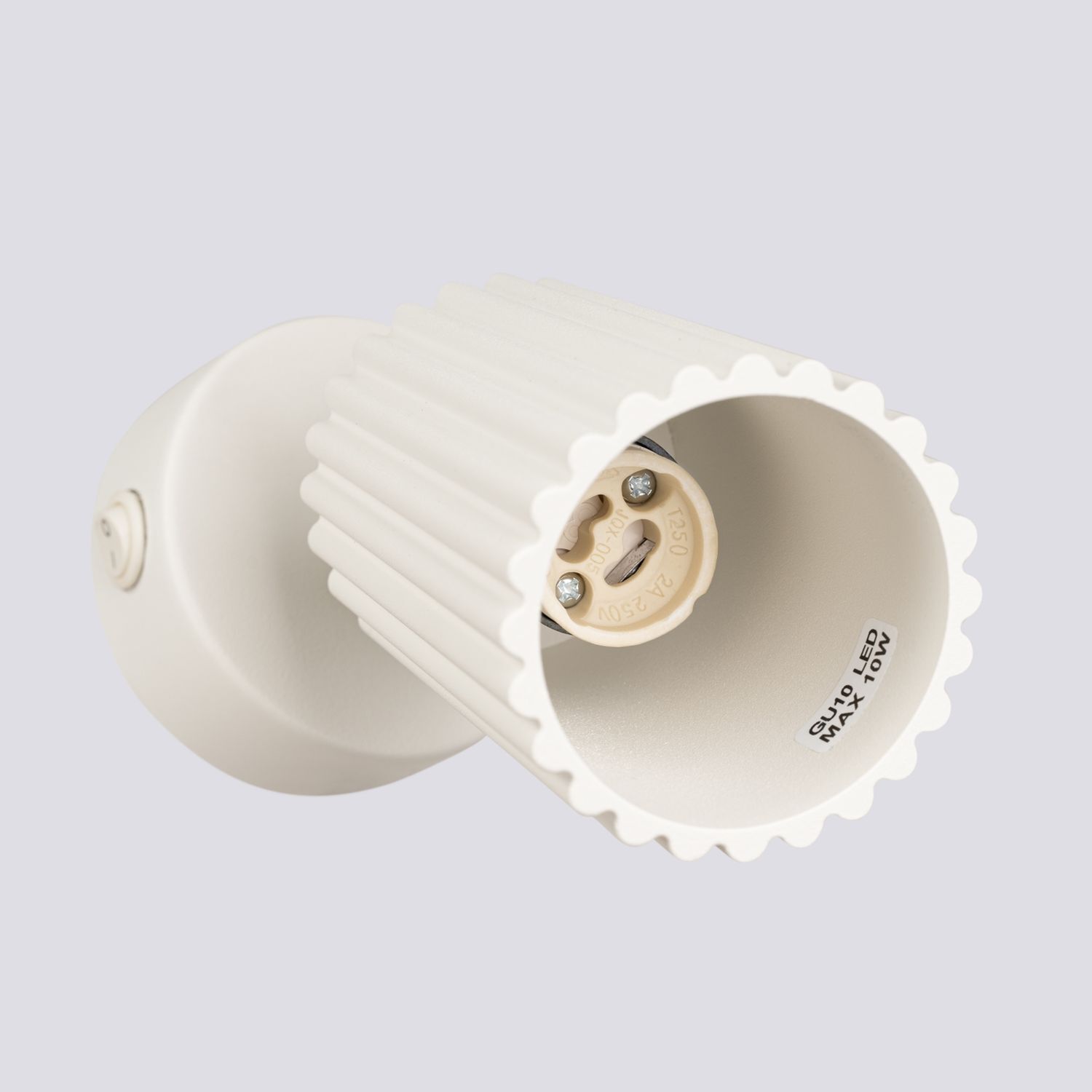 Wandleuchte schwenkbar GU10 B: 8 cm klein in Creme Modern