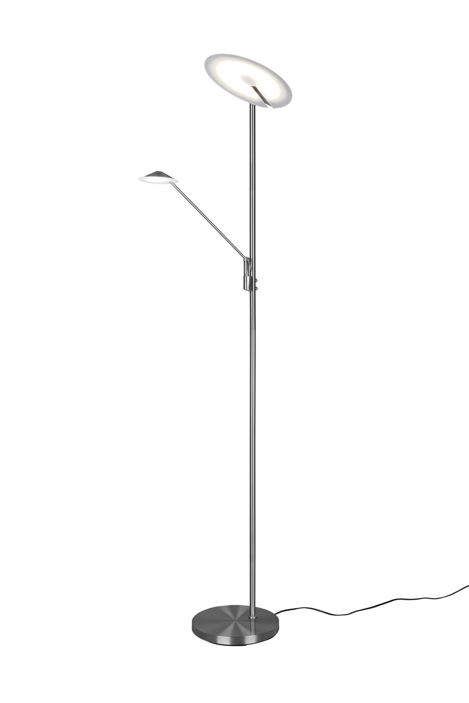 Dimmbare LED Stehleuchte flexibel 180 cm in Nickel