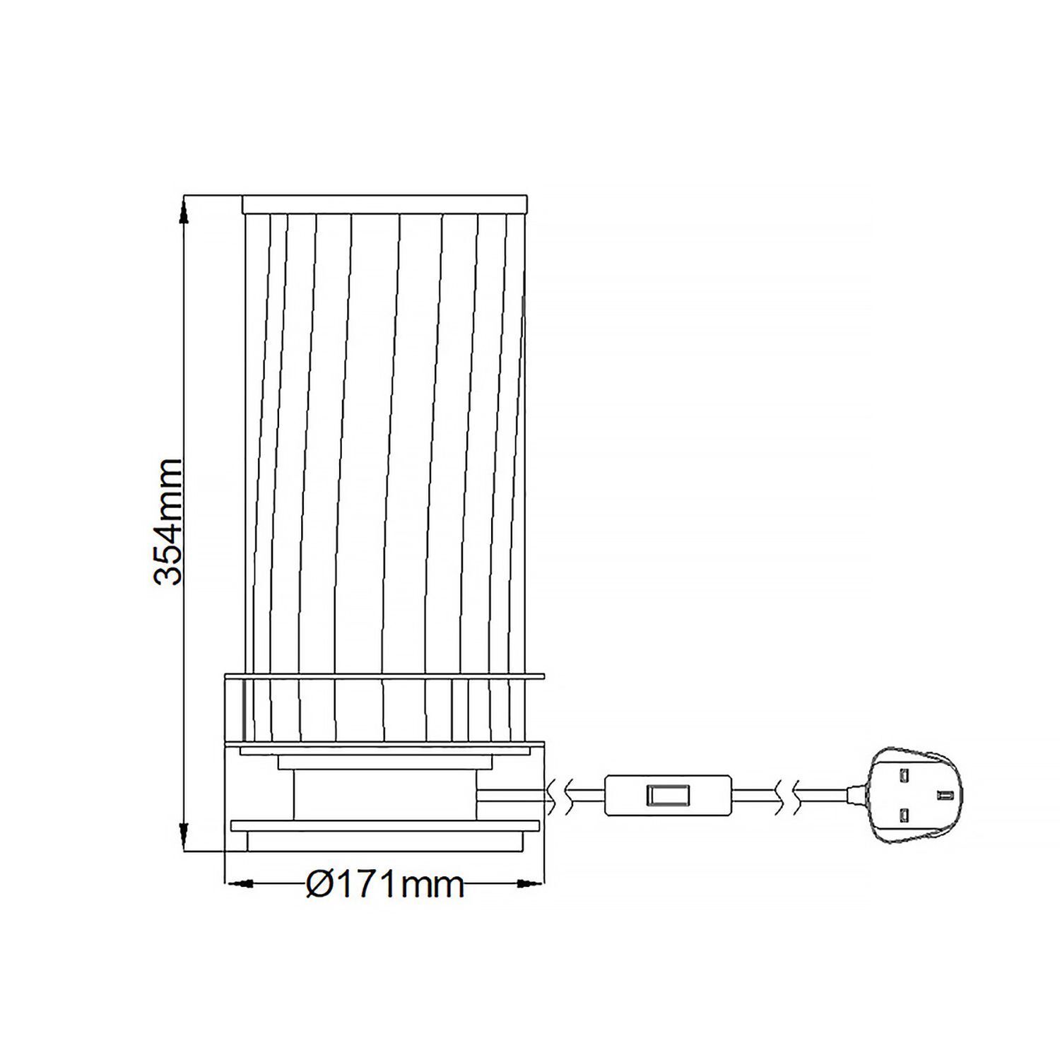 Tischlampe Rauchglas 36,4 cm hoch mit GX53 LED 3000 K