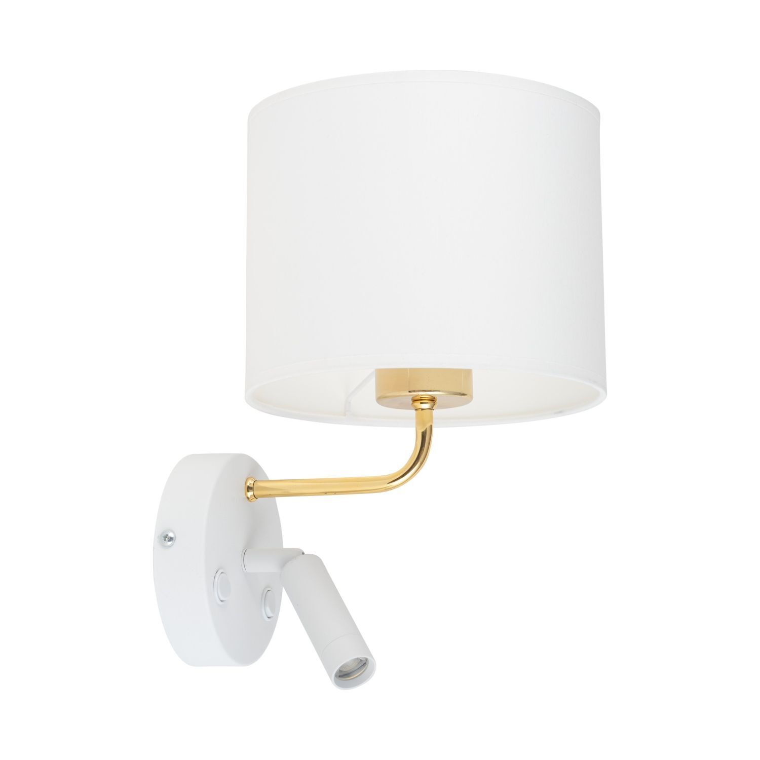 Wandleuchte mit Leselampe Schalter Weiß Gold DEMETRIO