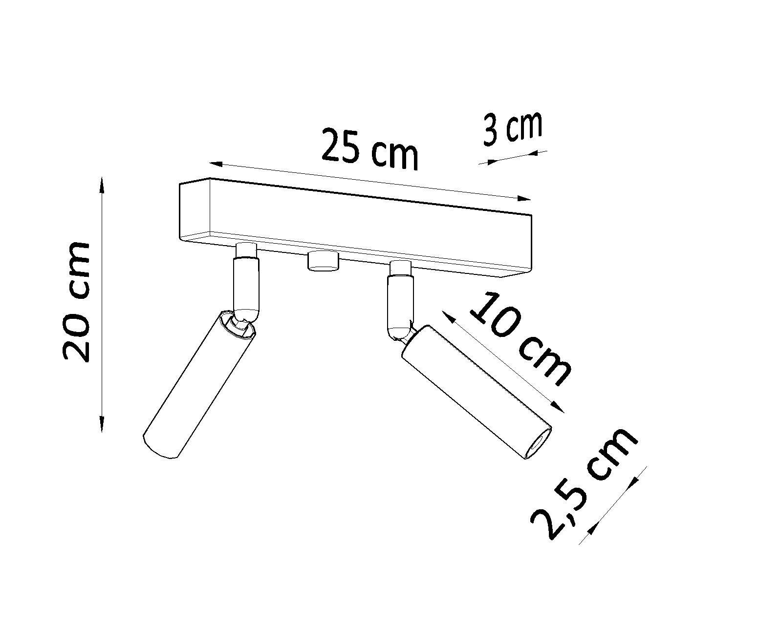 Spot Strahler Schwarz Metall 25 cm klein 2-flammig