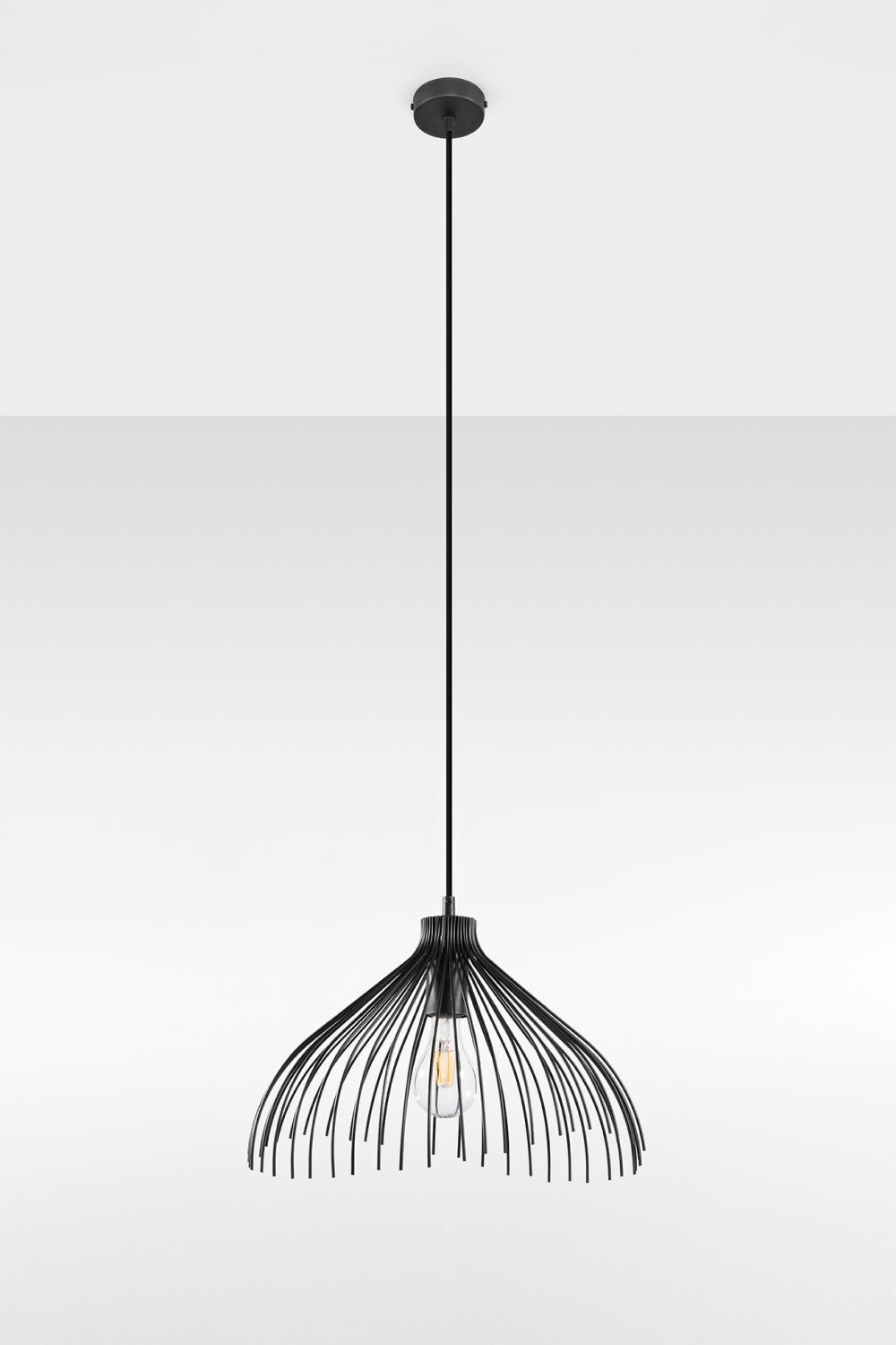 Draht Hängelampe Schwarz Ø40cm E27 Pendelleuchte