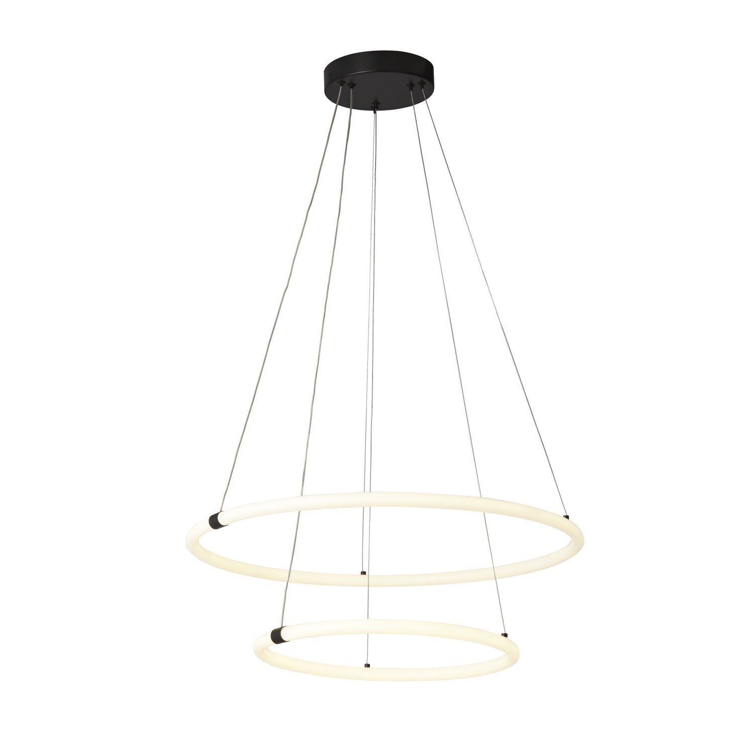 LED Kronleuchter Schwarz matt Weiß 3000 K Ø 59 cm