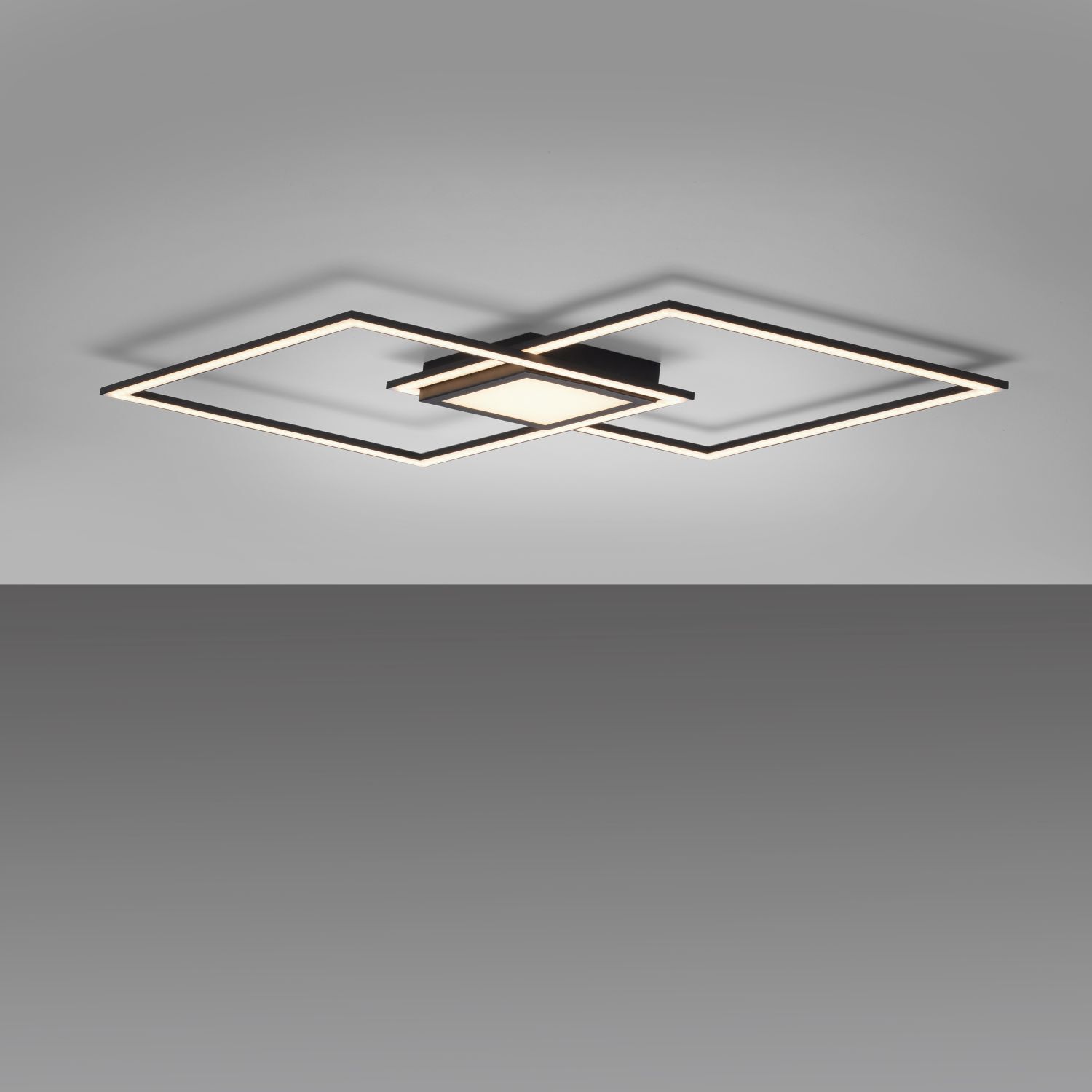 Dimmbare LED Deckenlampe Metall Schwarz L:106 cm 3000 K Deckenleuchte