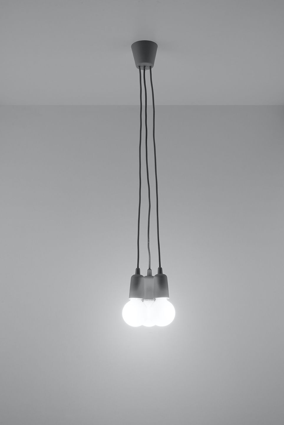 Verstellbare Hängelampe NESSA Grau Tiefe bis 90cm