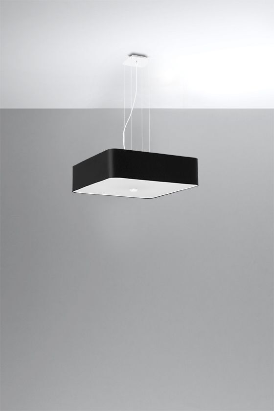 Hängelampe Schwarz blendarm B: 55 cm Stoff Glas