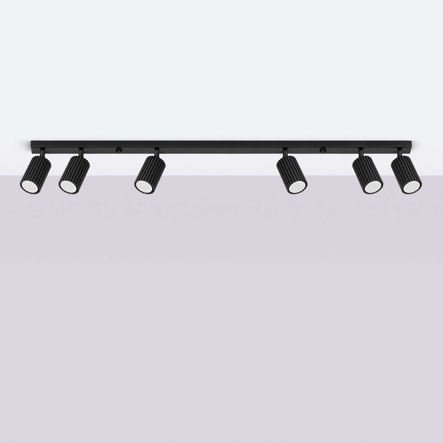 Deckenstrahler Schwarz 117 cm lang flammig GU10 schwenkbar