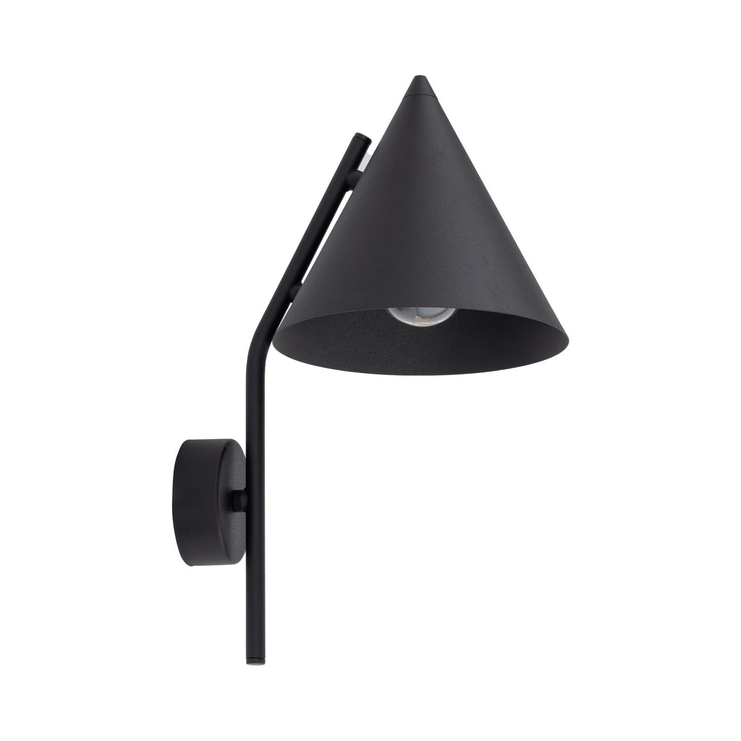 Wandleuchte Metall Schwarz H: 38 cm E27 Retro Design Lampe, Lampenschirm, Beleuchtung