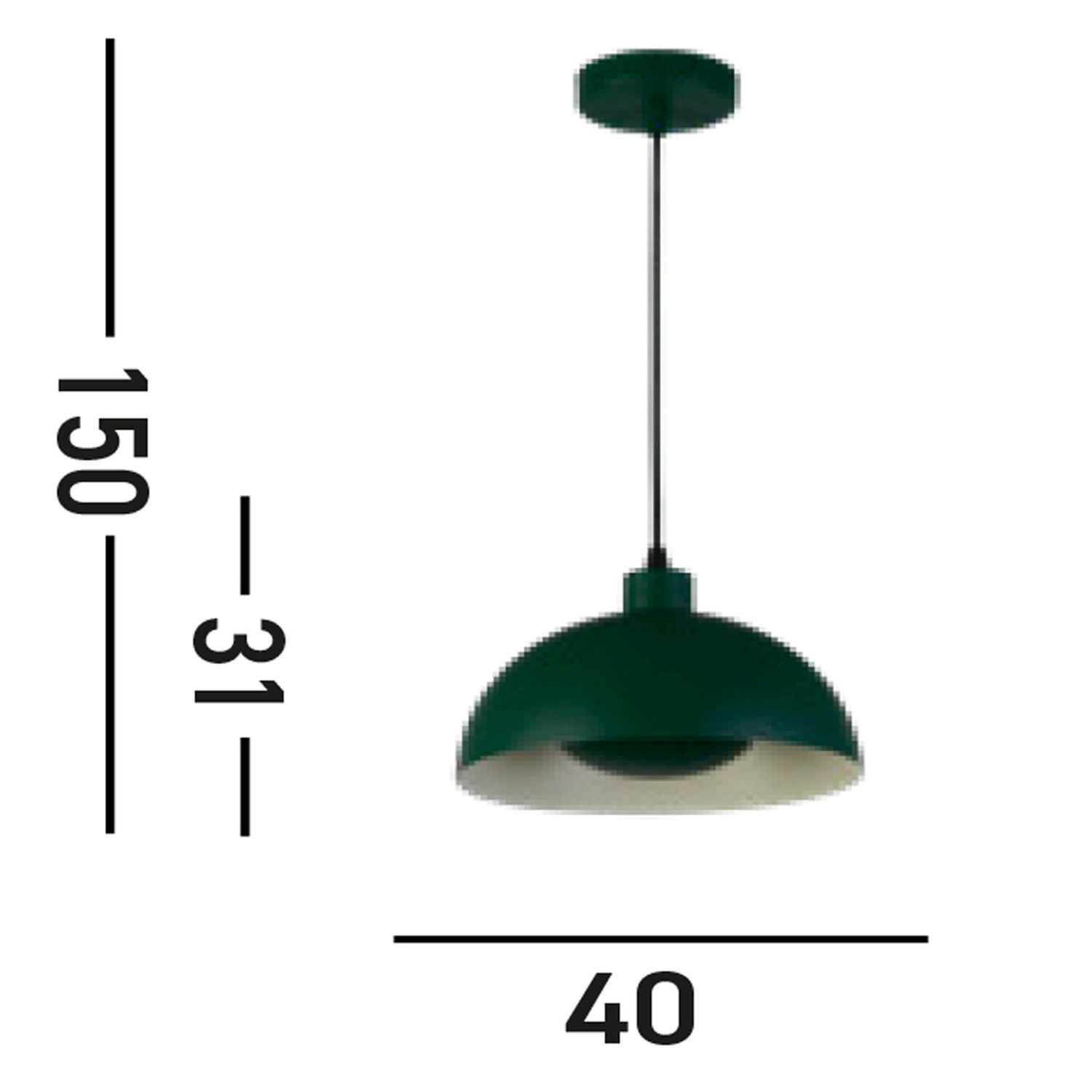 Pendelleuchte Loft E27 Ø25 cm rund Metallschirm in Grün