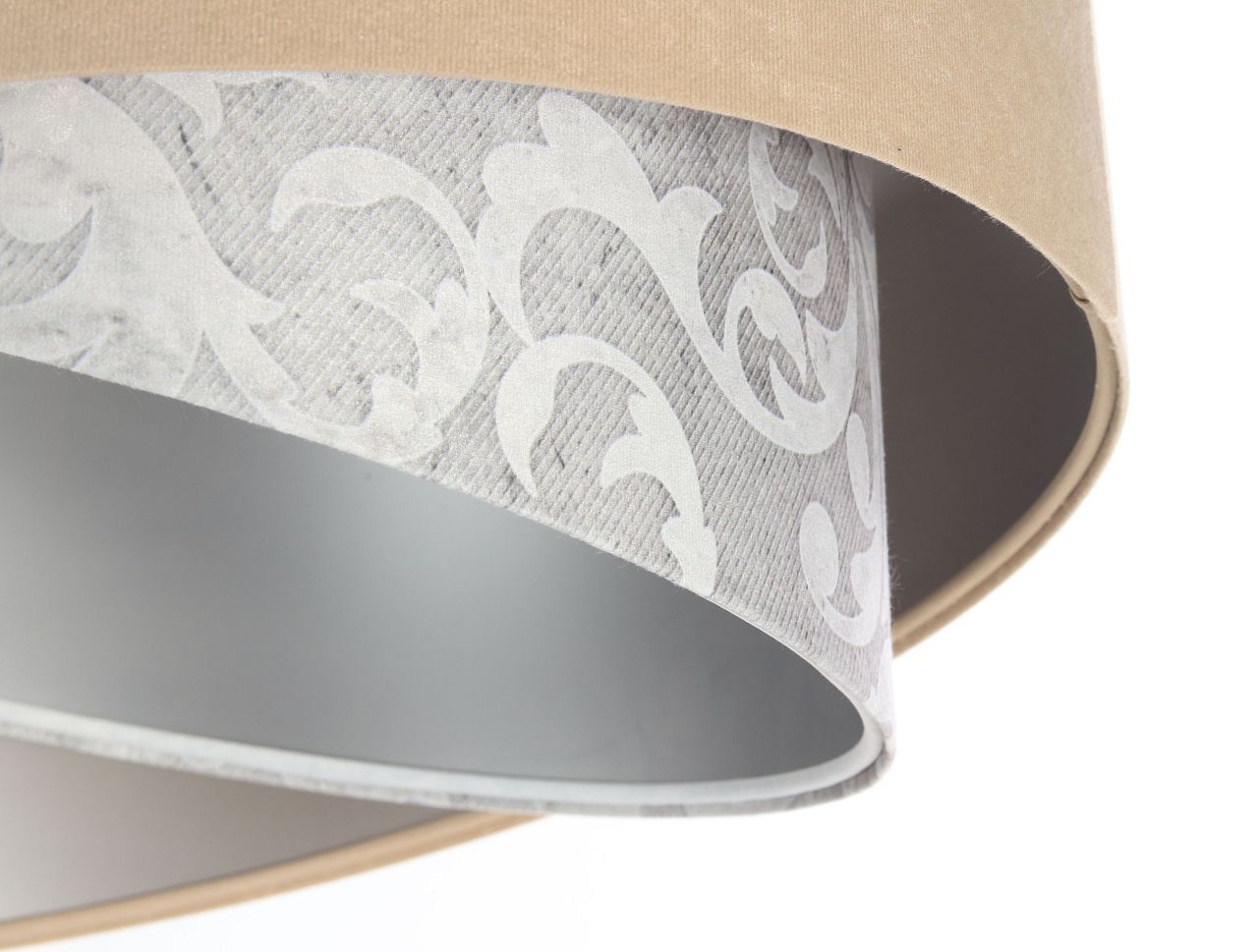 Hängelampe rund Ø 50 cm Stoff Velours Optik E27 wohnlich Lampe, Lampenschirm