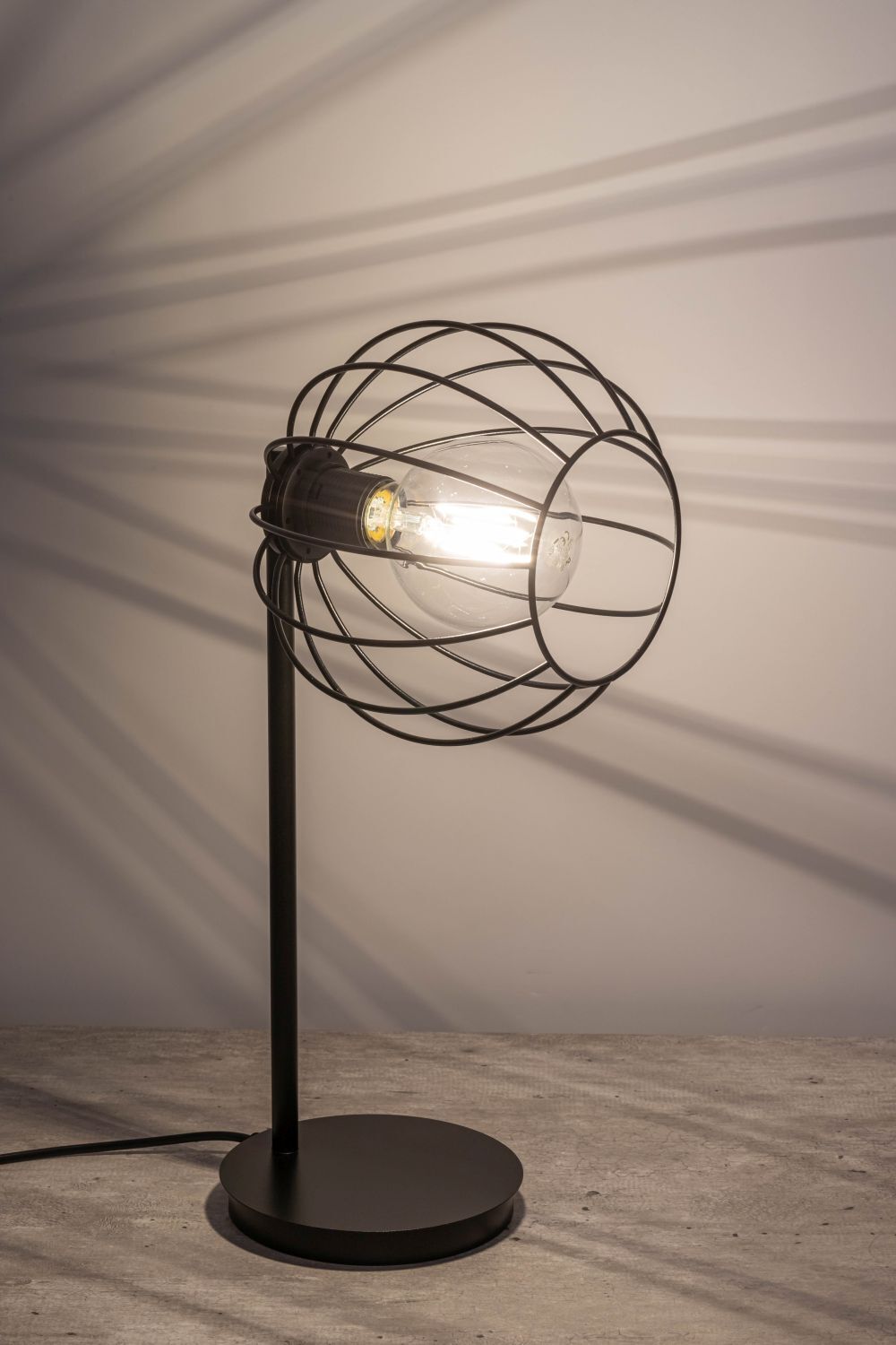 Tischleuchte Schwarz Metall 48 cm E27 Retro Design