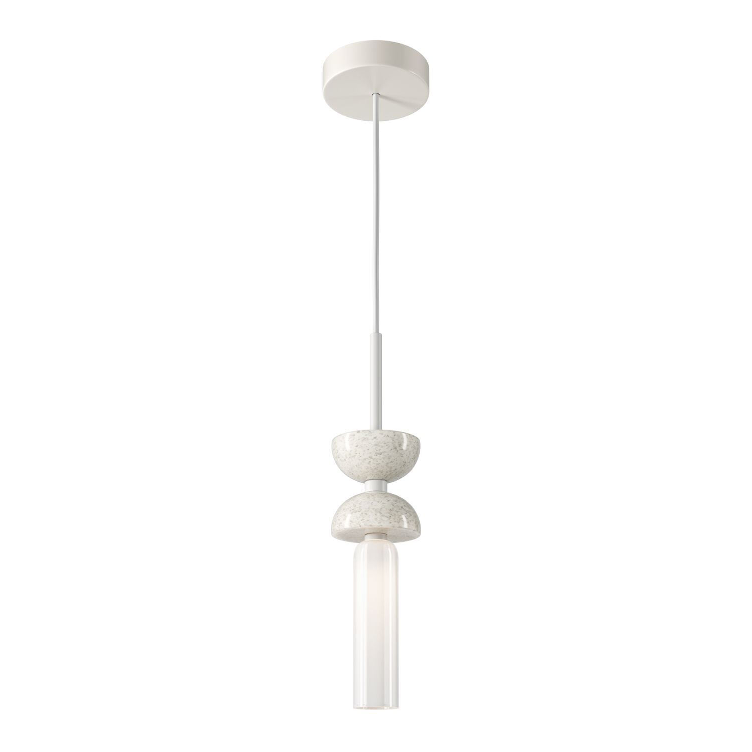 Hängelampe Metall Glas G9 D: 10 cm rund Modern MARIA
