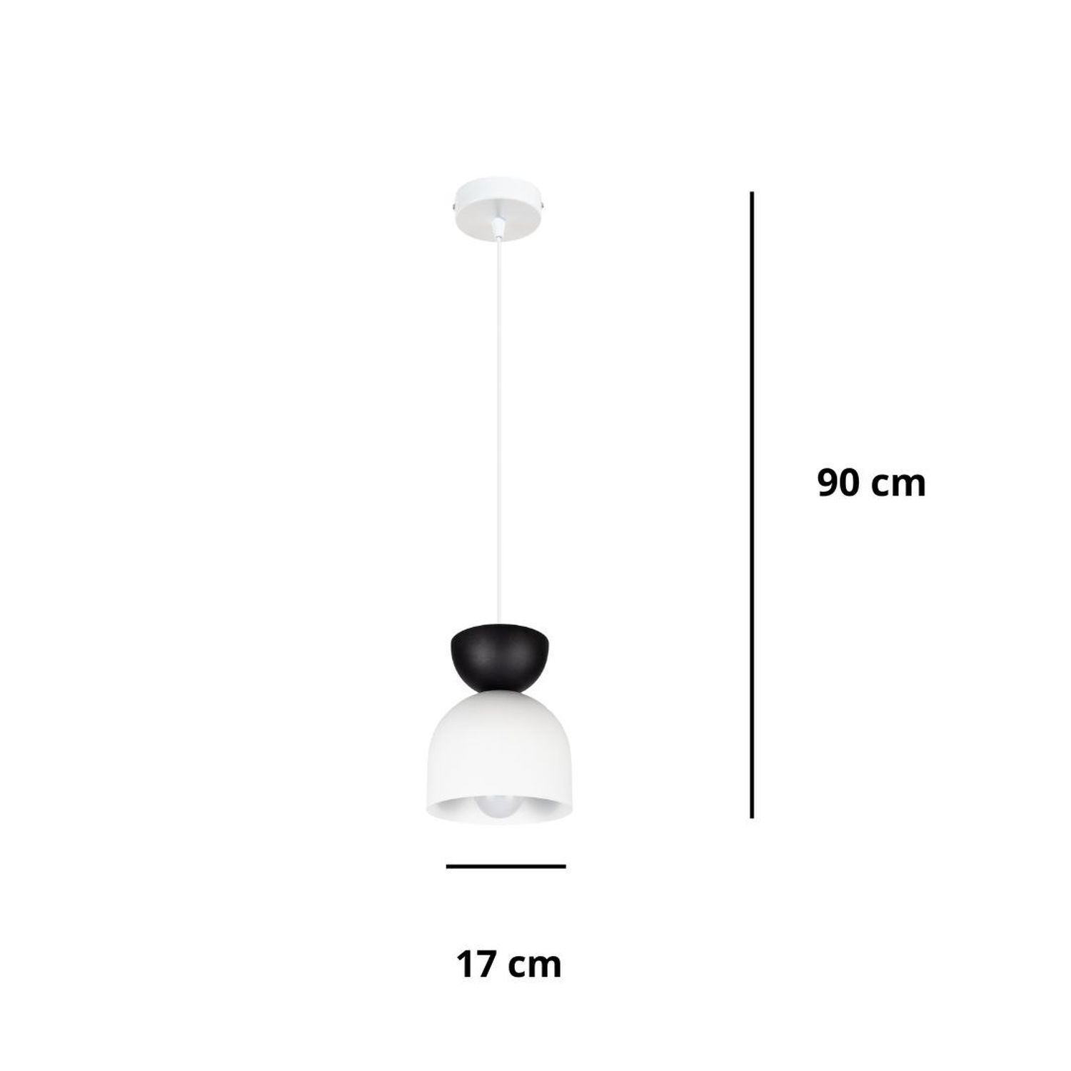 Hängeleuchte Weiß Schwarz Metall Ø17 cm Minimalistisch