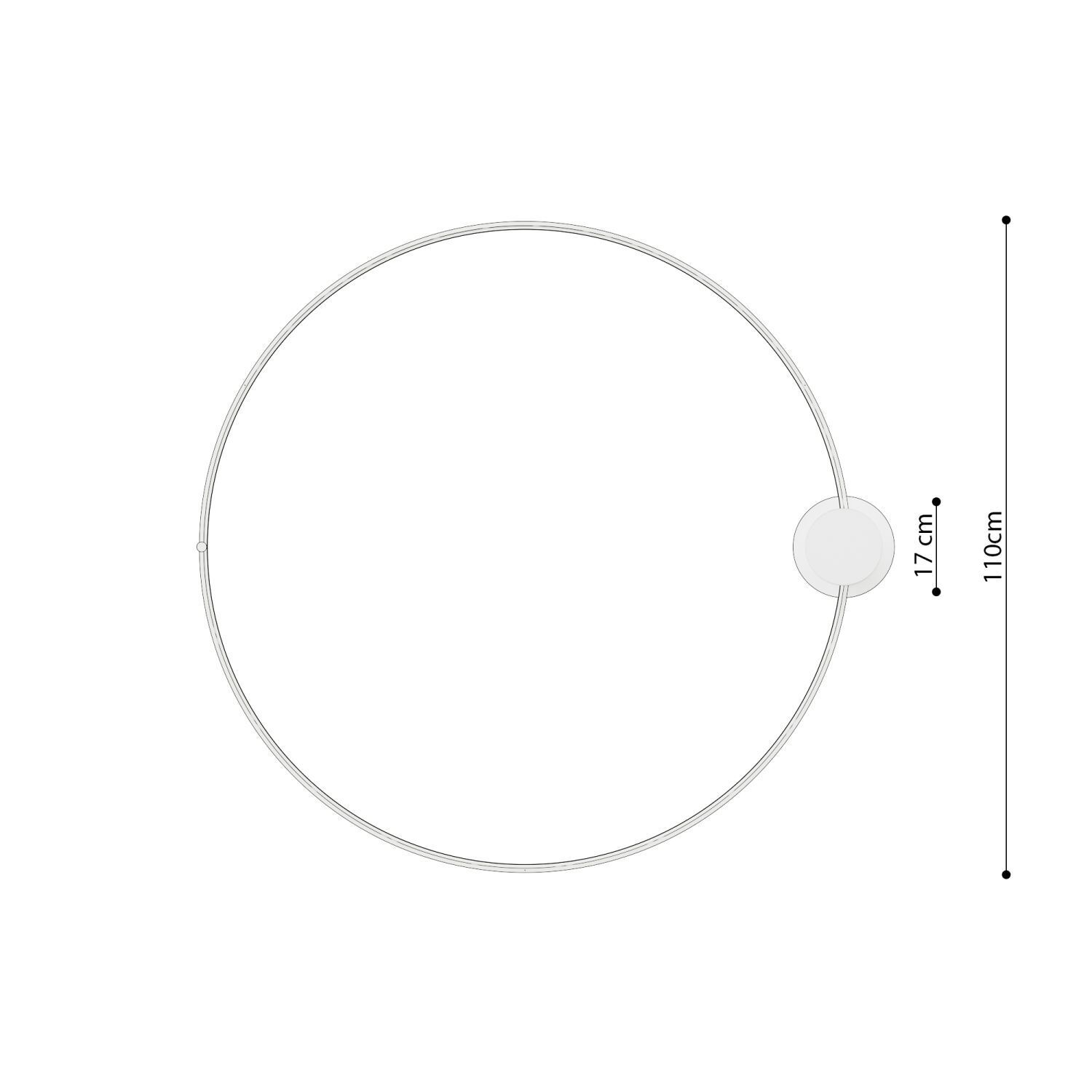 Runde Deckenlampe LED Ø 118 cm 3000 K Weiß Ring Metall
