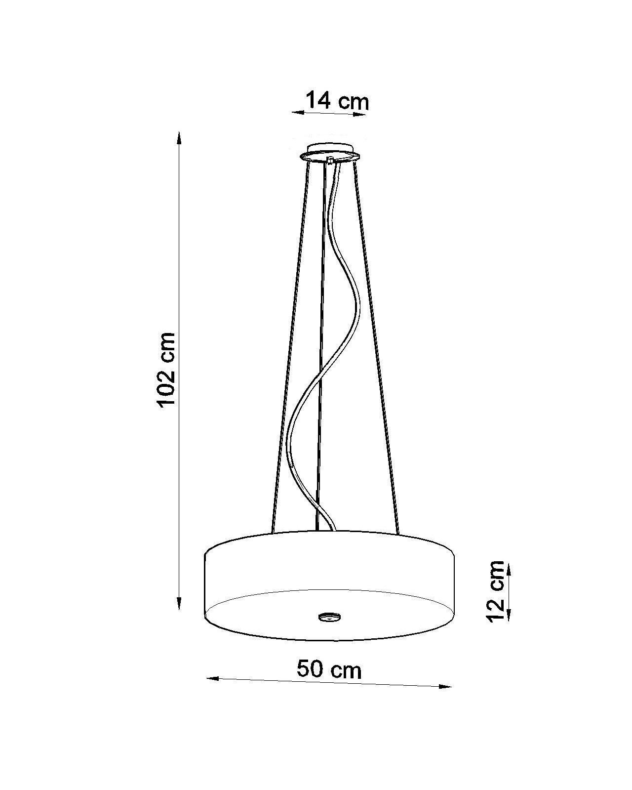 Hängelampe Stoff Glas Ø 50 cm rund Weiß 5x E27 ZIROLI