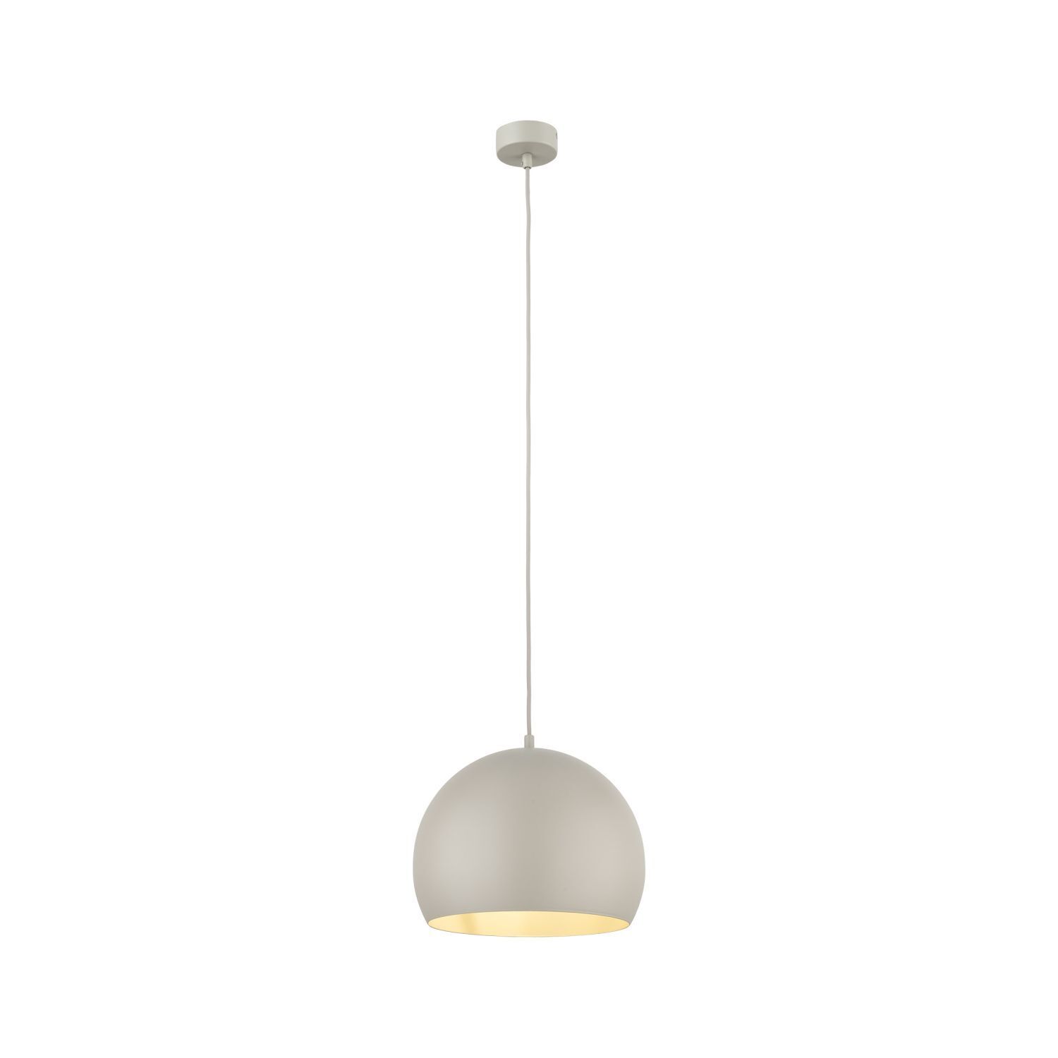 Hängelampe Metall Beige Kugel Schirm rund Ø 27 cm E27 Lampe