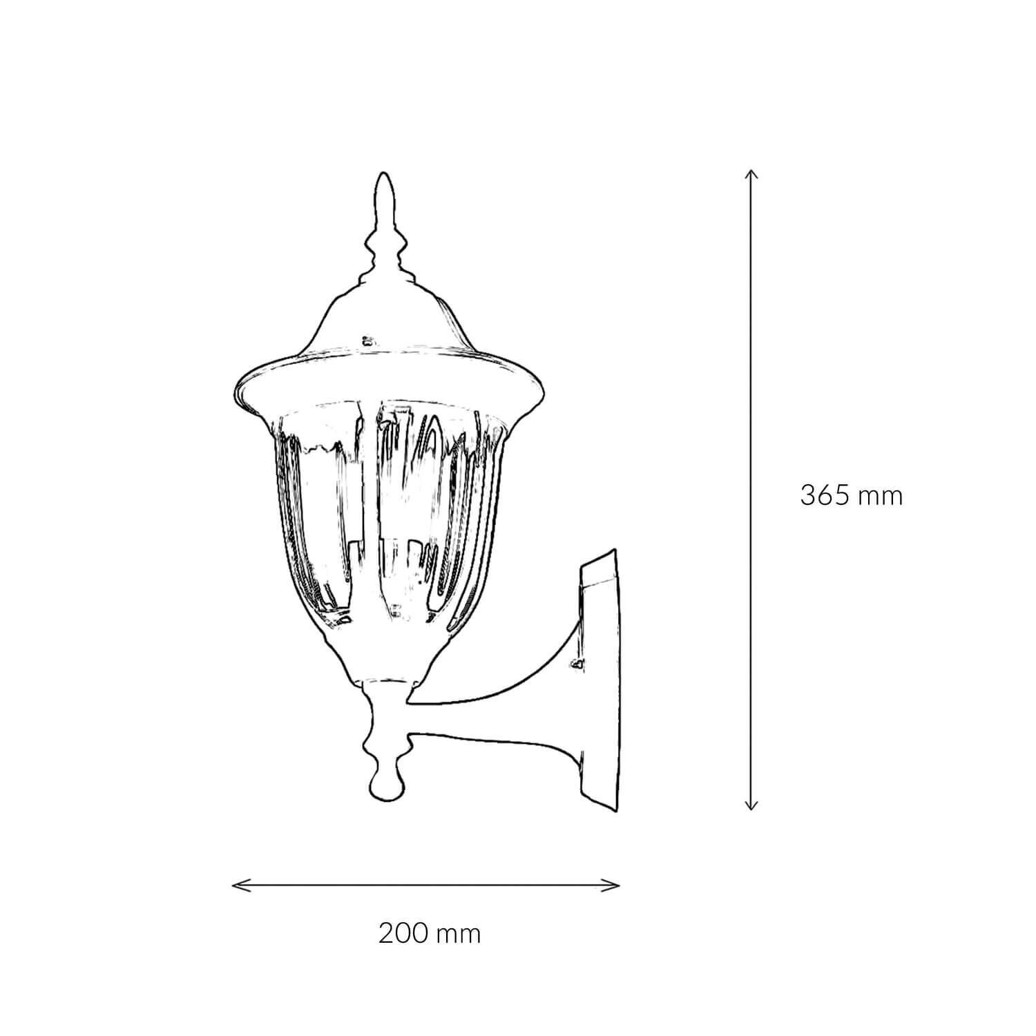 Laterne Wandleuchte Außen Gold Antik E27 IP44 MILANO