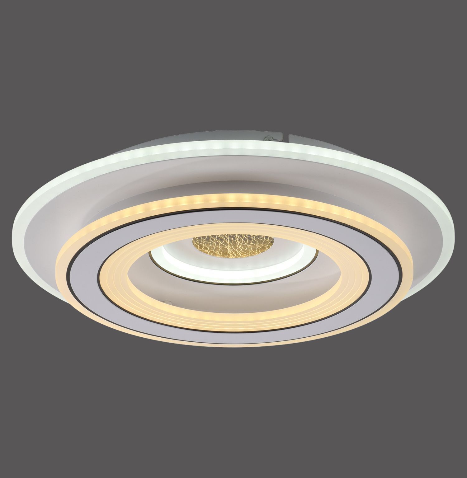Weiße LED Deckenlampe Dimmer Ø40 cm 5100 lm Nachtlicht