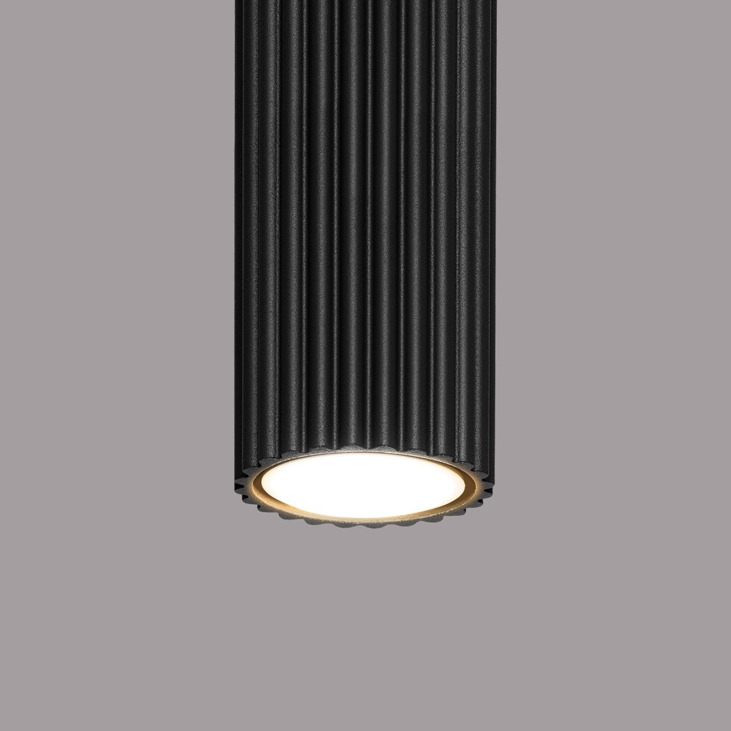 Deckenlampe Aufputz Ø 6,5 cm H: 20 cm Schwarz GU10 Aluminium