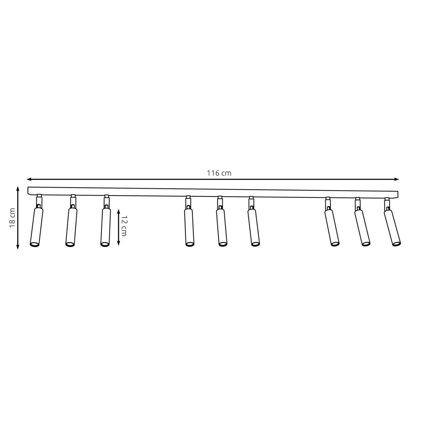 Verstellbarer Deckenspot Weiß Metall G9 116 cm länglich