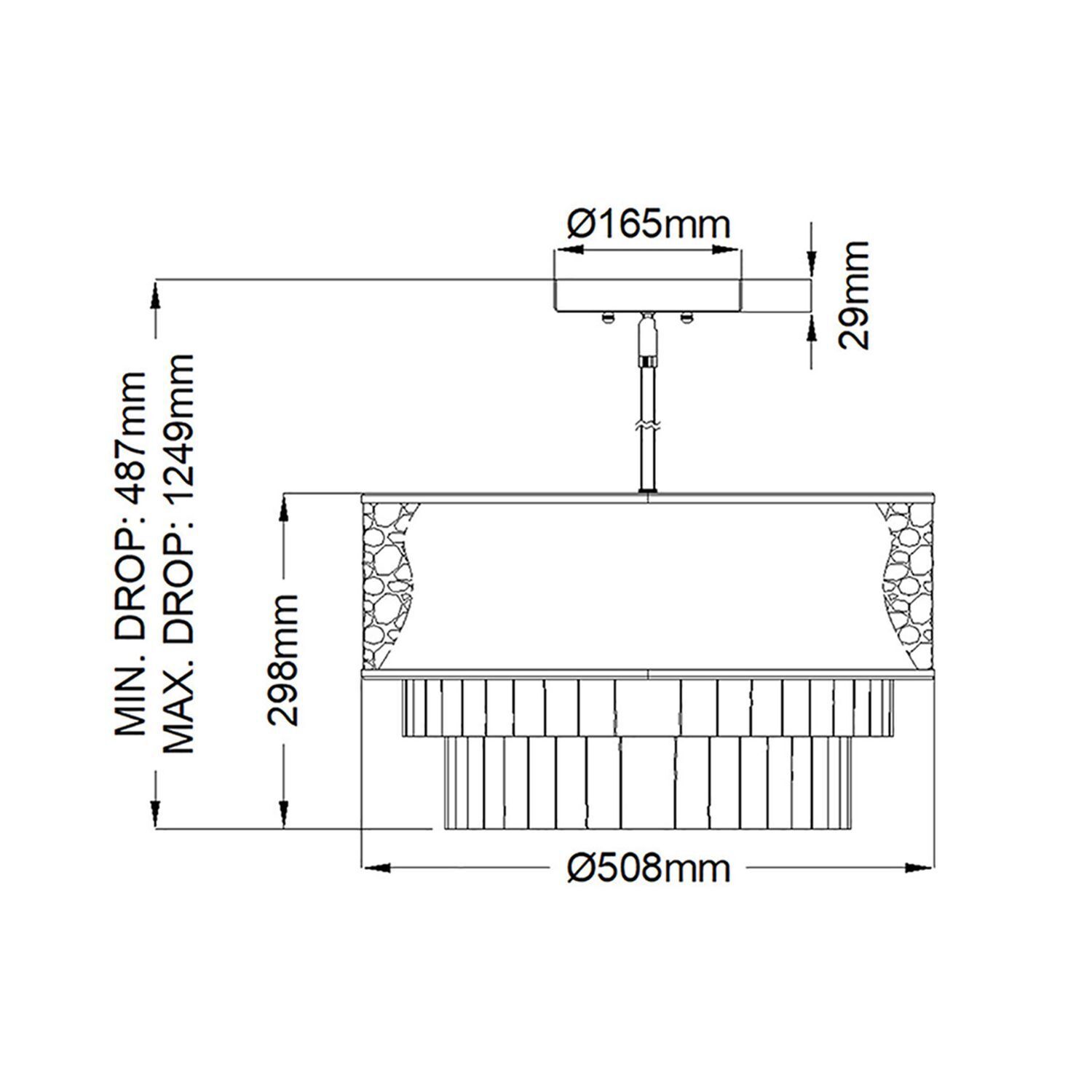 Hängeleuchte Modern Ø 50,8 cm rund Edelstahl Kristall