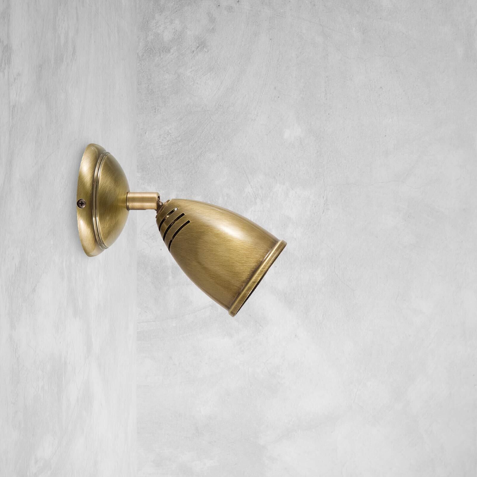 Spot Lampe Wand E27 Messing in Bronze hell glänzend