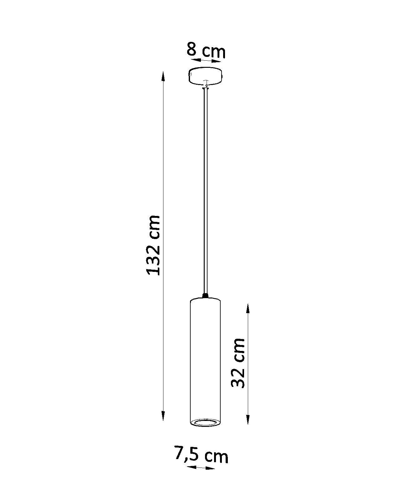 Hängelampe Keramik Weiß Ø 7,5 cm schmal bemalbar GU10