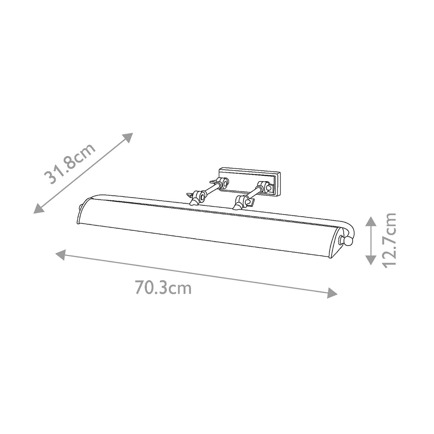 Bilderleuchte Schwarz Messing Antik verstellbar 70 cm PAIGE