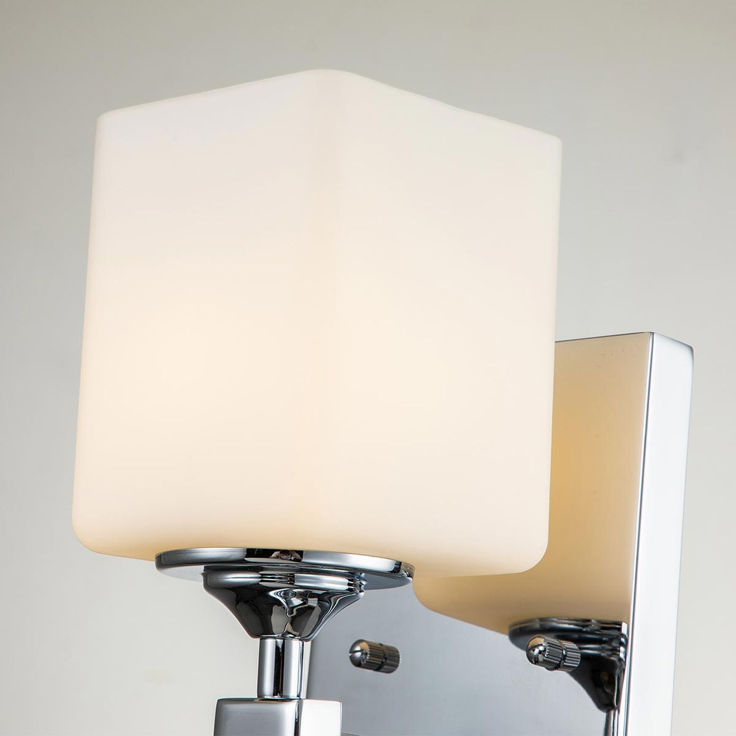 Wandlampe Bad Chrom Weiß H: 41,3 cm IP44 Metall Glas